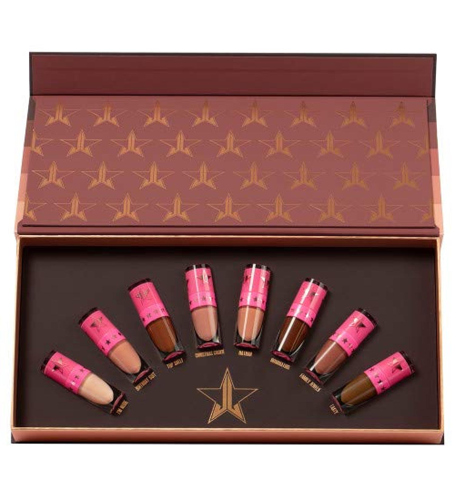 Jeffree Star Cosmetics Matte Lipstick Set - Mini Velour Liquid Lipstick Nudes Volume 2 - 8 Long-Wearing Nude Lip Colors - Ideal Holiday Christmas Gift for Women - Buy Online on GoSupps.com