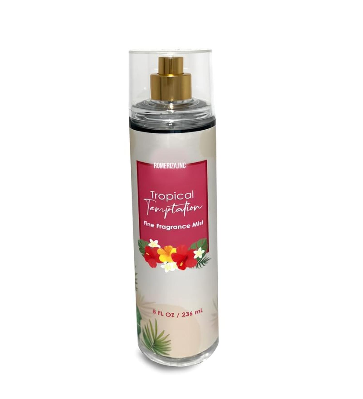 Tropical Temptation Fragrance Mist Body Spray for Women Flowers & Fruits Clean Refreshing Perfume and Surprising Scents Gift 8 Fl Oz