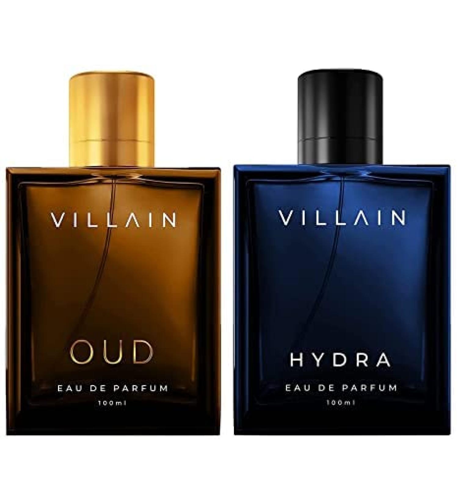 Hydra Perfume (Eau De Parfum) (100 ml) & VILLAIN OUD Eau De Parfum For Men 100ml | Premium Luxury Perfume | Long Lasting Fragrance