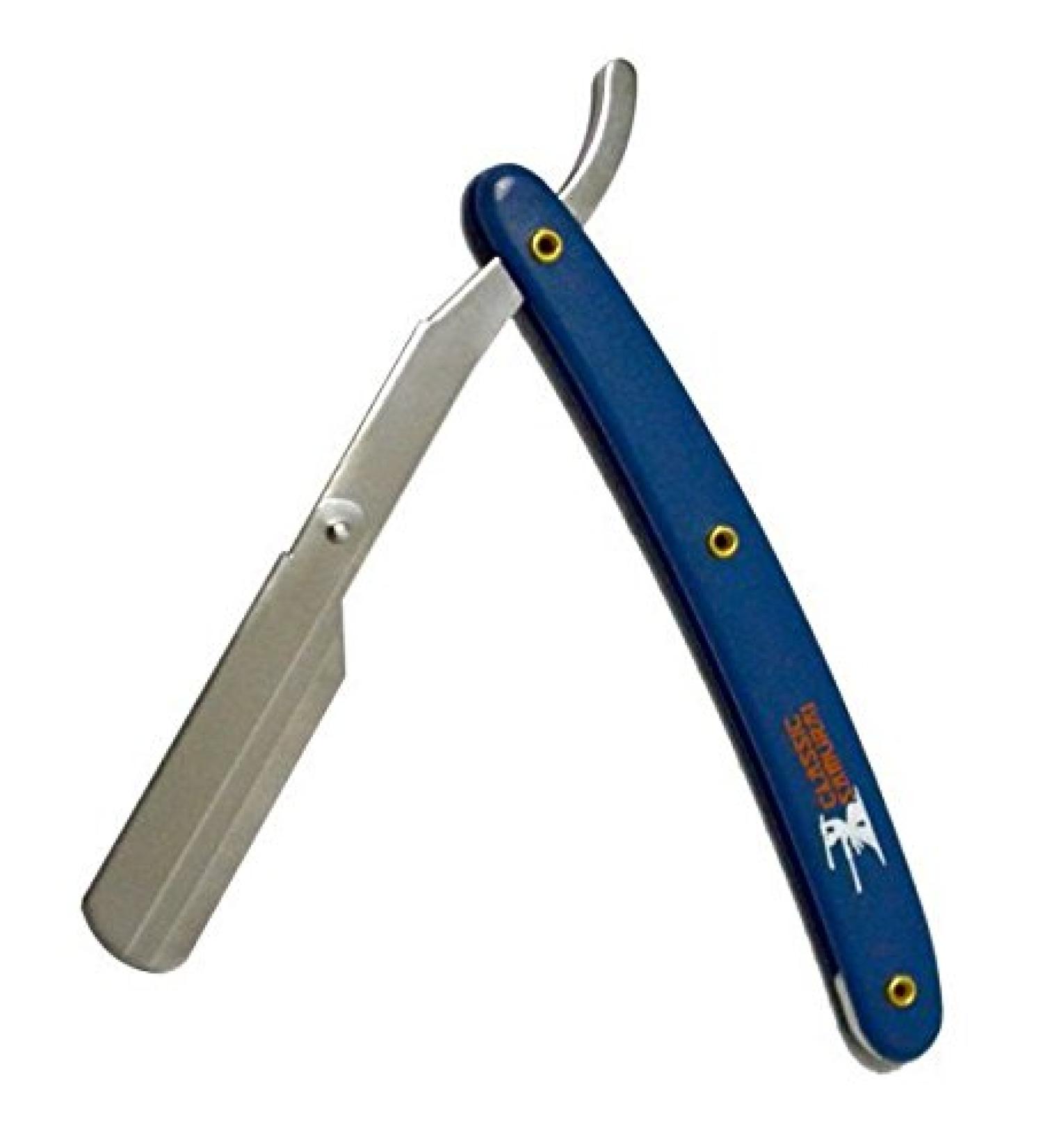 Stainless Steel Professional Barber Straight Edge Razor (BLUE)