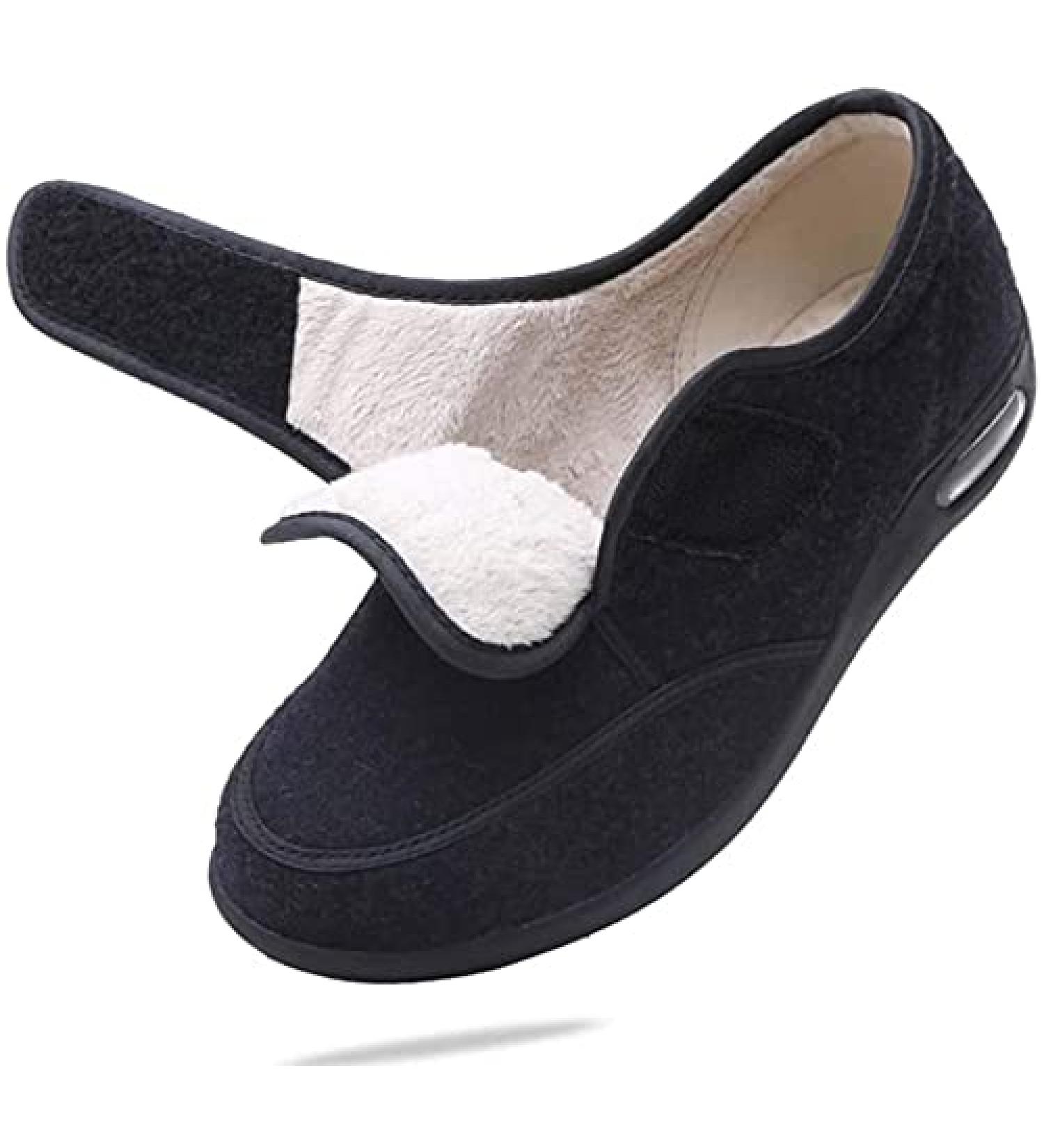 Men's Wide Width Adjustable Closure Shoes for Diabetic Edema & Foot Conditions - Black Size 48 - Buy Online on GoSupps.com