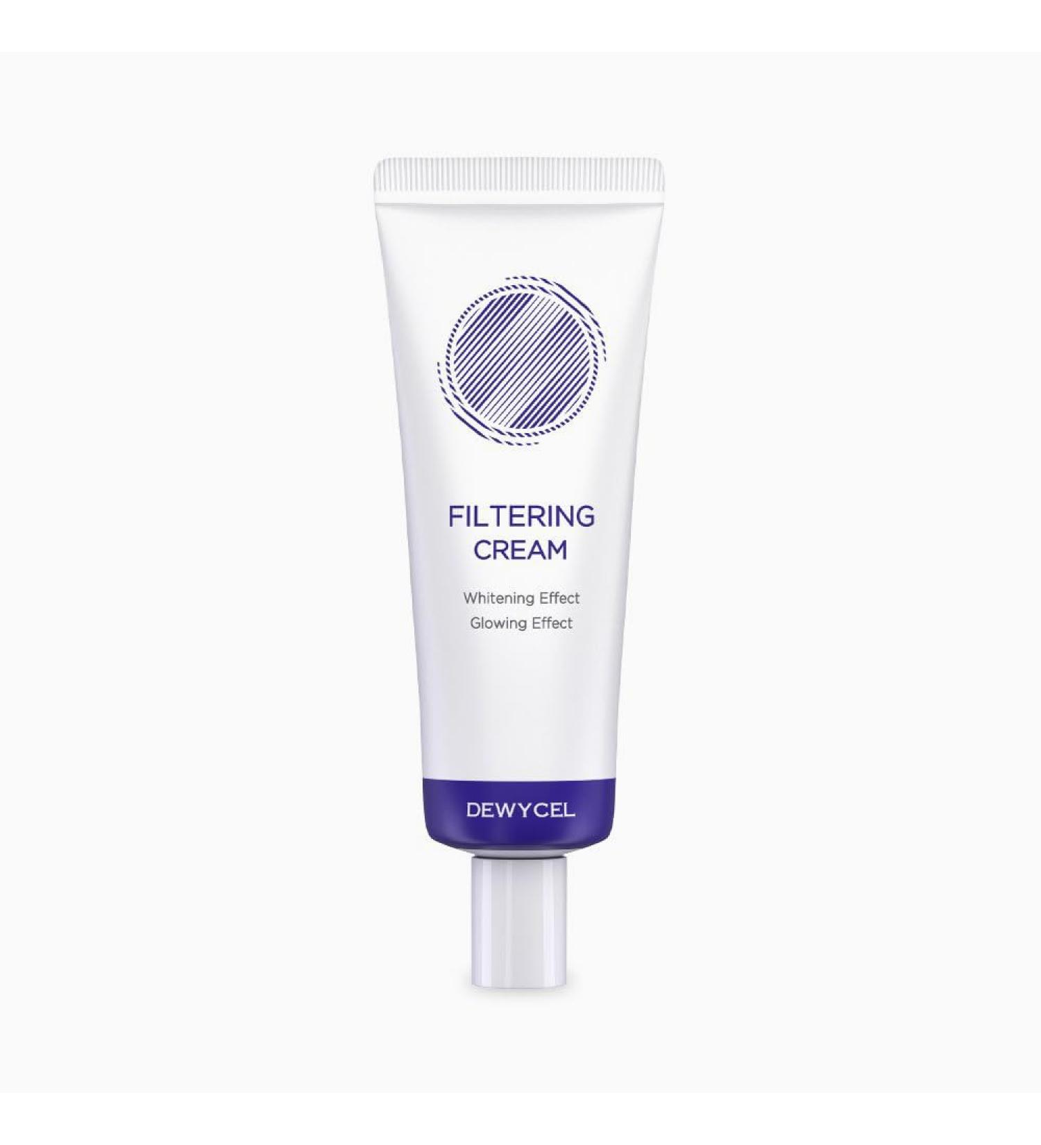 DEWYCEL FILTERING CREAM with SPF 50+ PA ++++ | Tone Up Cream Sunscreen Primer Skin Soothing & Hydration | Natural Radiance Booster with Niacinamide and Aqua Drop Complex | 1.35 fl oz / 40ml