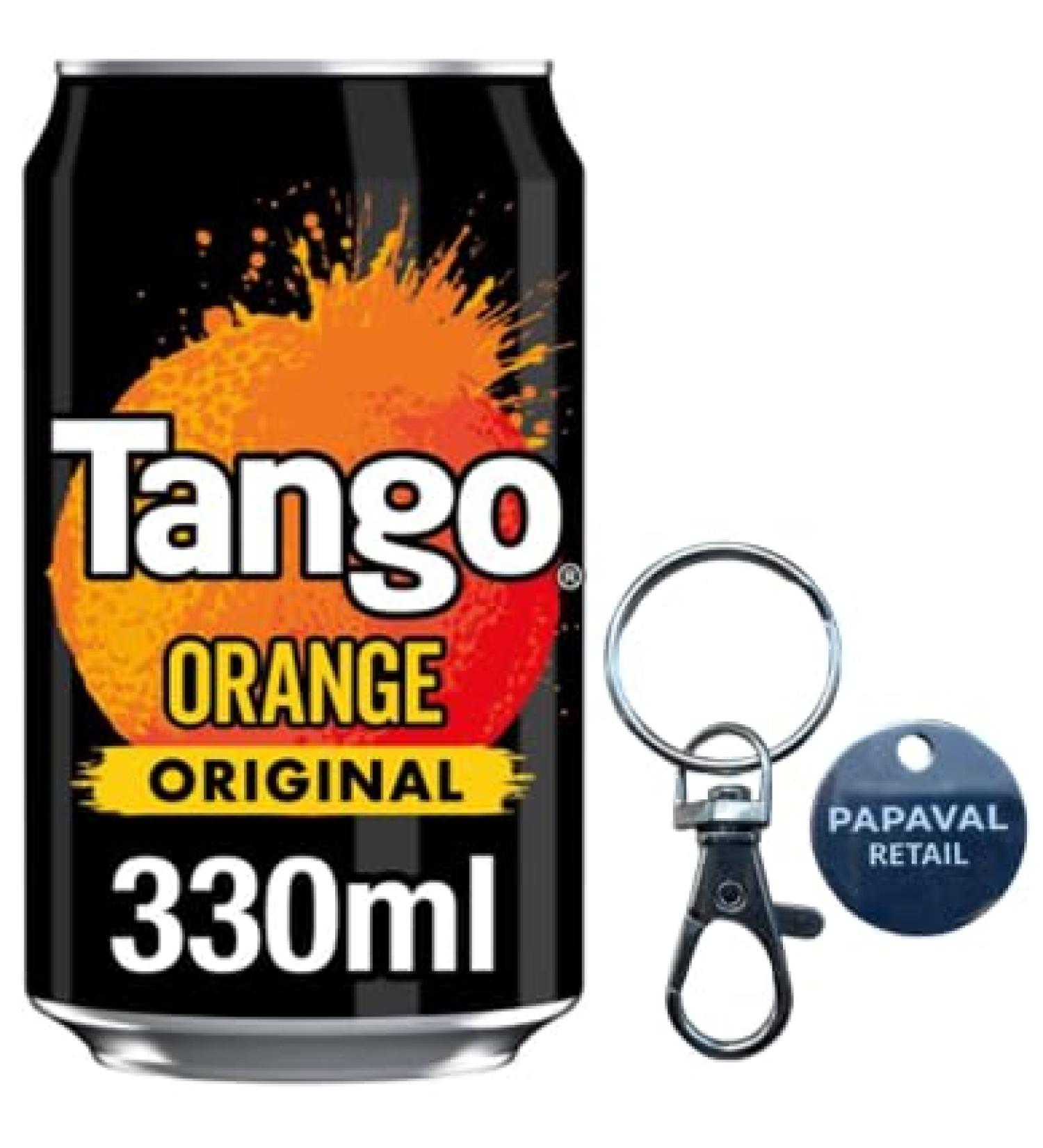 Tango Soft Drink Pack of 330ml with Key Ring (24x330ml Orange) Orange 24x330ml