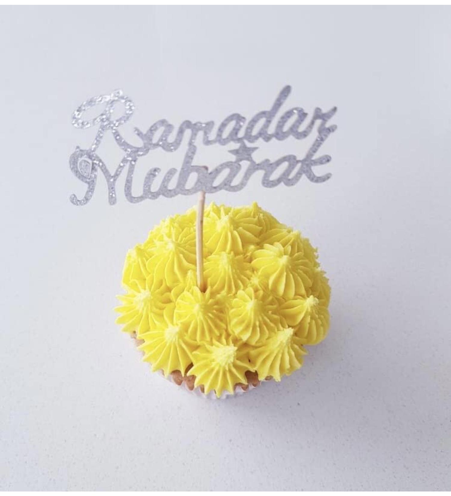 10 Silver Ramadan Mubarak Cupcake Toppers Ramadan Cake Toppers Ramadan Cupcake Charms Ramadan Crafts Gift Wrapping Ramadan Cake Decorations.