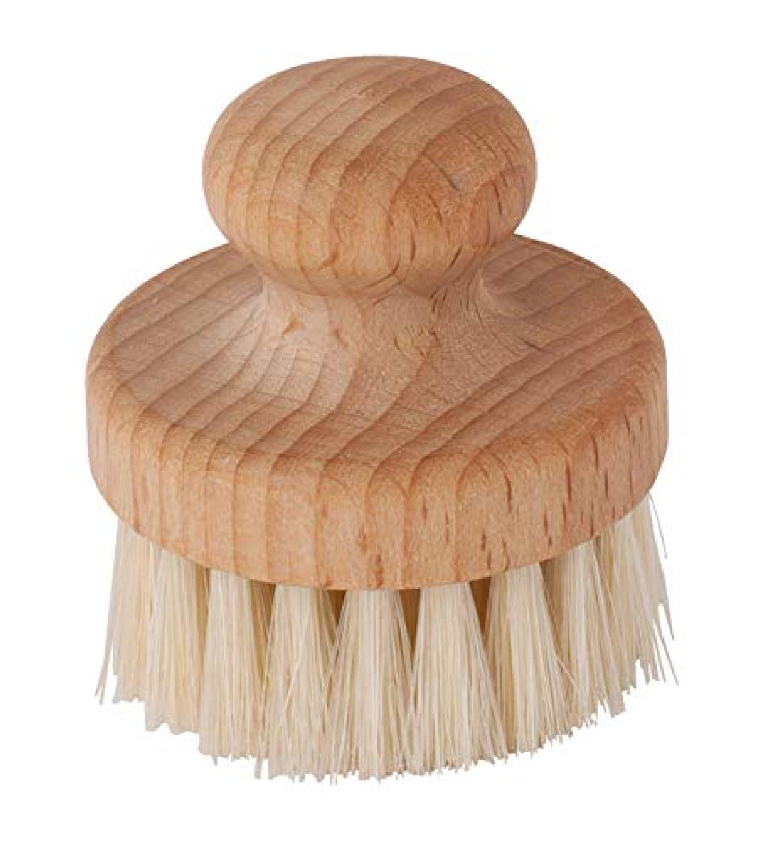Redecker Natural Pig Bristle Round Face Brush - 2-Inch Oiled Beechwood Handle - Buy Online on GoSupps.com