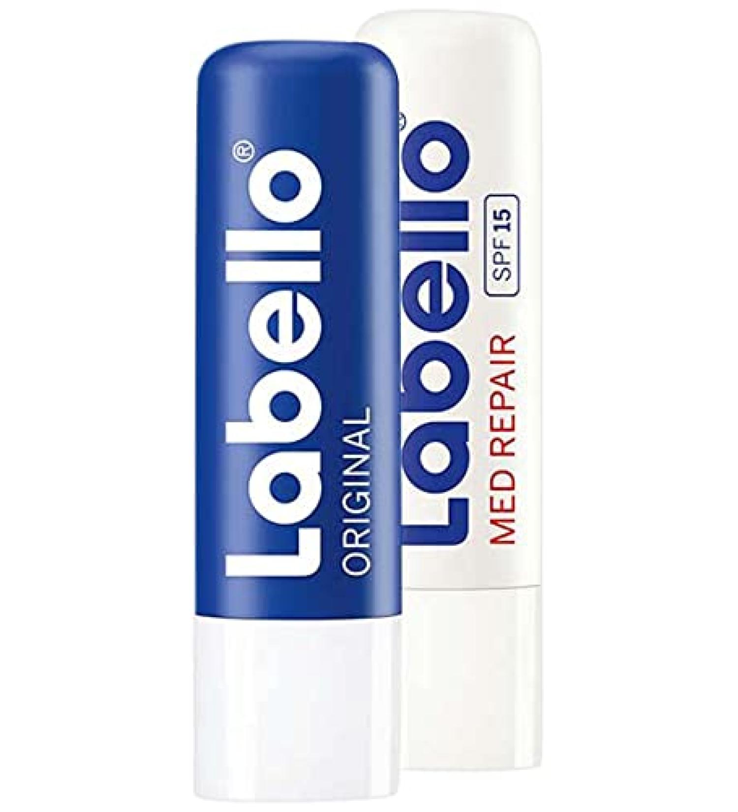  Biolane Labello Lip Care Sticks for Winter with Labello Original and Labello Med Repair for Beautiful and Natural Lips Mineral Oil-Free Lip Balm - Buy Online on GoSupps.com