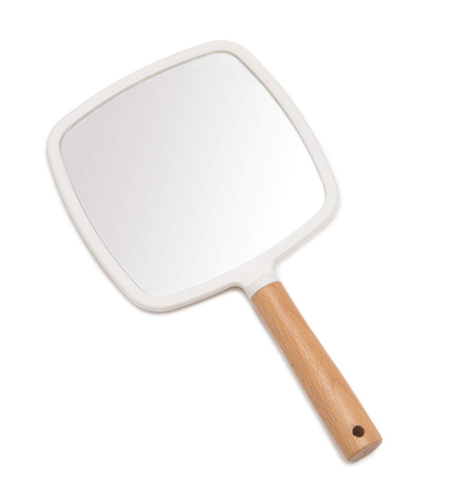 YEAKE Small Cute Hand Held Mirror for Makeup & Shaving - Portable Travel Vanity Mirror for Men & Women - Single-Sided Square Design - Buy Online on GoSupps.com