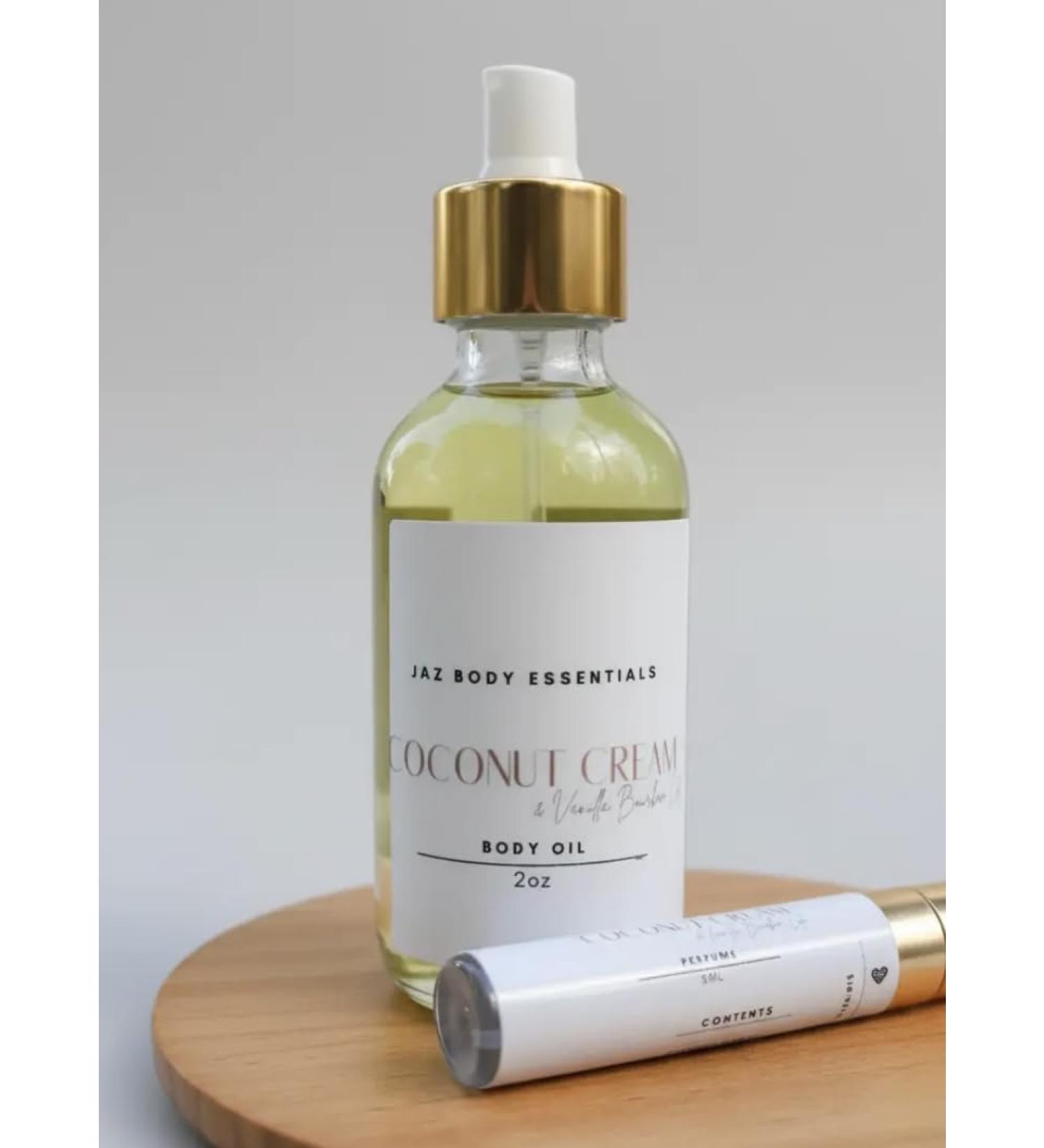 Coconut Cream & Vanilla Bourbon Latte Body Oil & Perfume Set - Buy Online on GoSupps.com
