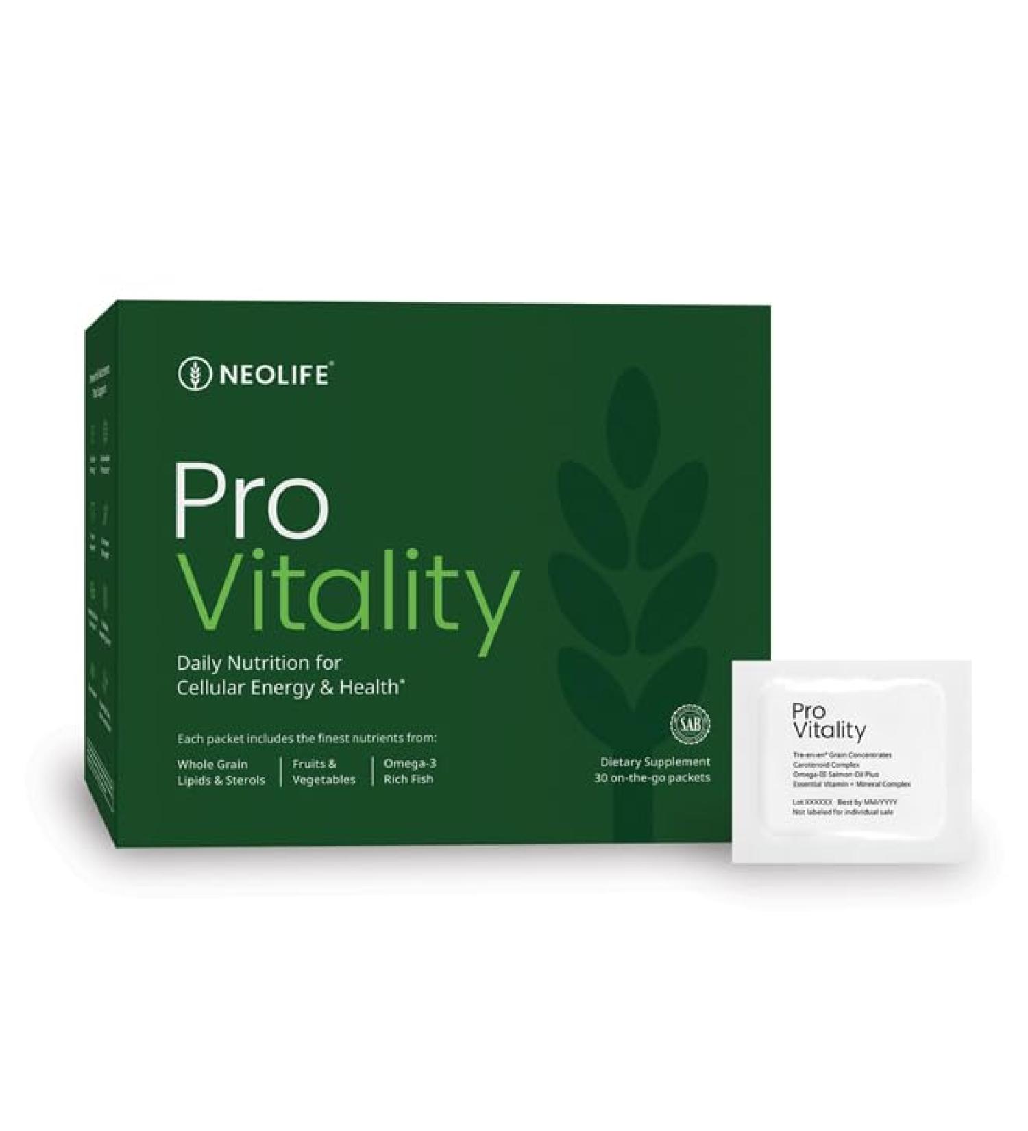 NeoLife Pro Vitality - Daily Nutrition for Cellular Energy Multivitamin for Women & Men Omega-III Salmon Oil Carotenoid Complex & 21 Essential Vitamins Green 30 Packets - Buy Online on GoSupps.com