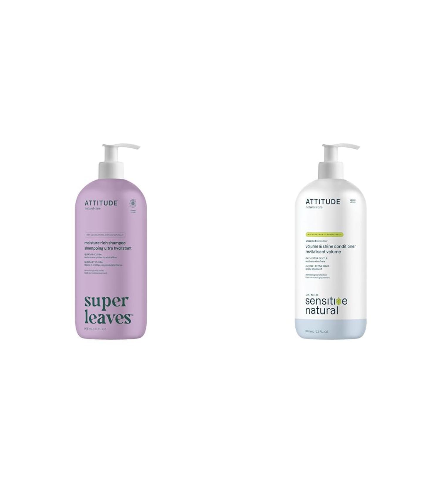 ATTITUDE Moisture Rich Hair Shampoo EWG Verified & Extra Gentle Hair Conditioner for Sensitive Dry Scalp - Buy Online on GoSupps.com