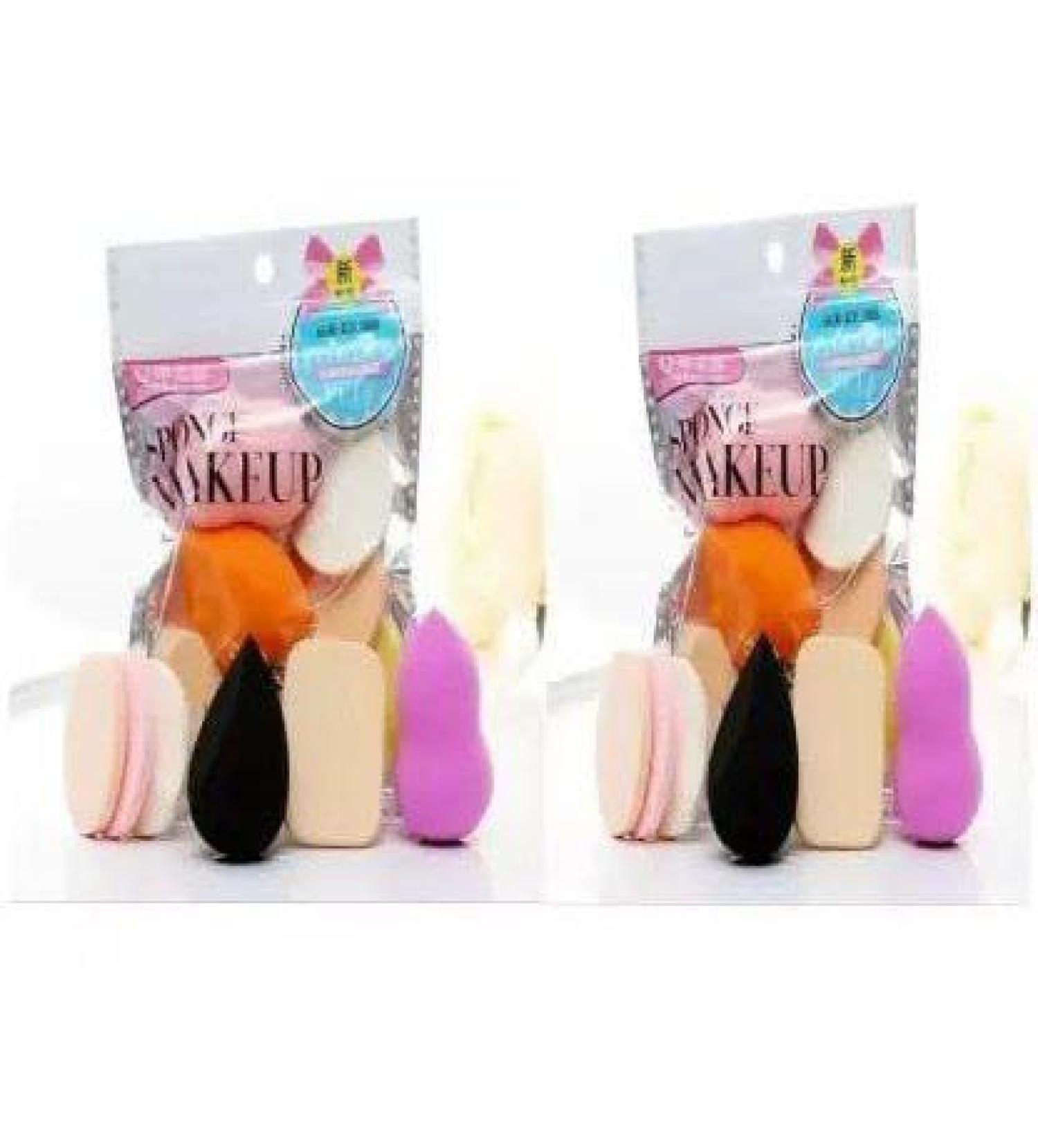 Makeup Beauty Sponge 6 In 1 Beauty Blender Powder Puff Sponge - Multicolor (SET OF 2).