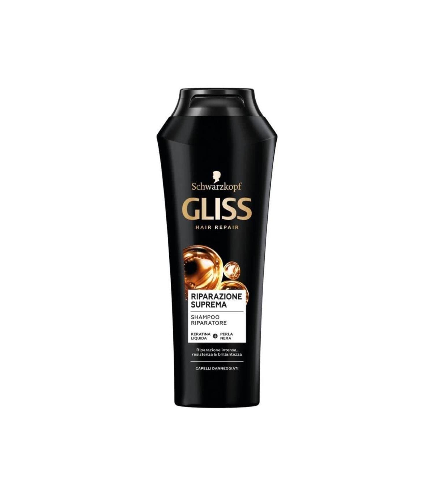 GLISS Schwarzkopf Shampoo Riparazione Suprema 8.4 Fl Oz - Premium Italian Import for Repair & Nourishment - Buy Online on GoSupps.com