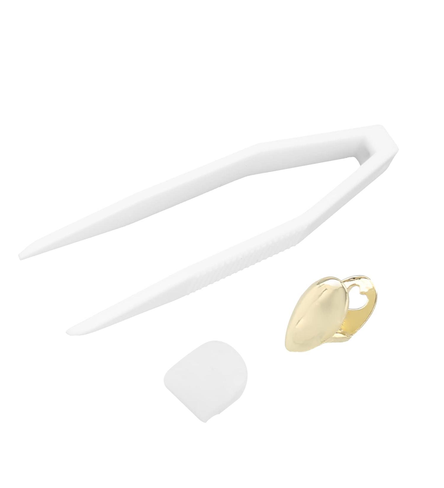 Verdant Touch Reusable Hip-Hop False Tooth Kit - Gold Tweezers & Wax for Halloween Festivals | International Shipping - Buy Online on GoSupps.com