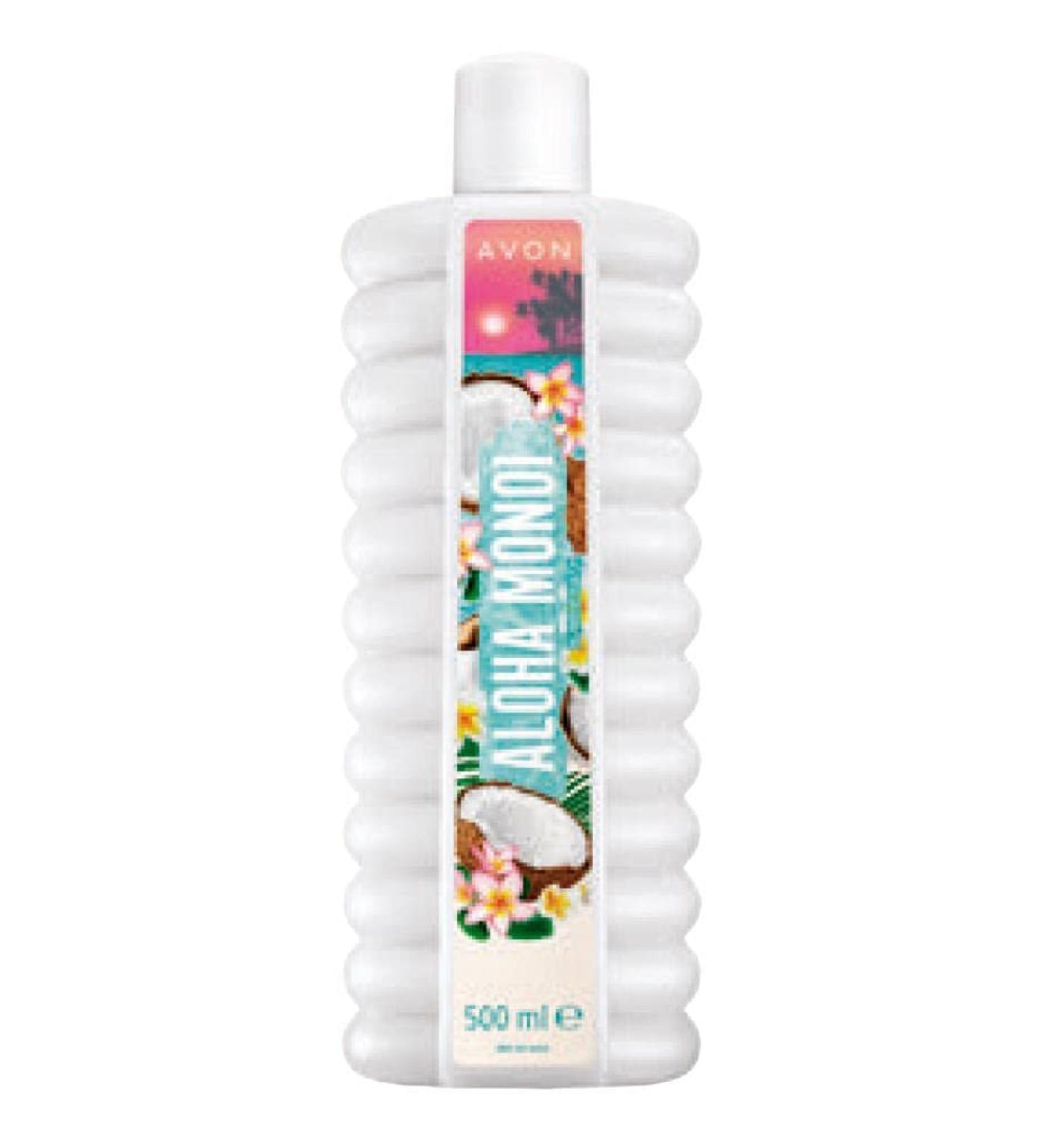 Pack of 2 Avon Senses Aloha Monoi Bubble Bath Tropical coconut water tiare flower and vanilla pods 2 x 500ml