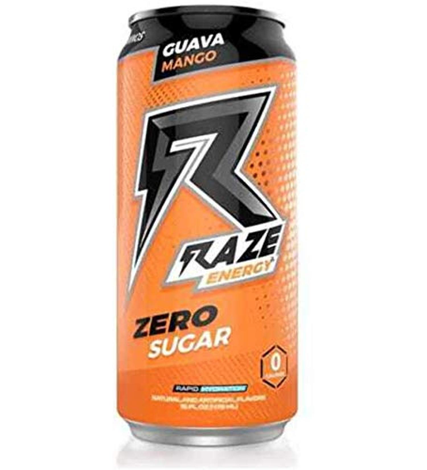 Raze Zero Sugar Energy Drink 300mg Caffeine | Sugar Free & Zero Calories 12 Pack - Guava Mango Flavor for Performance and Hydration - Buy Online on GoSupps.com