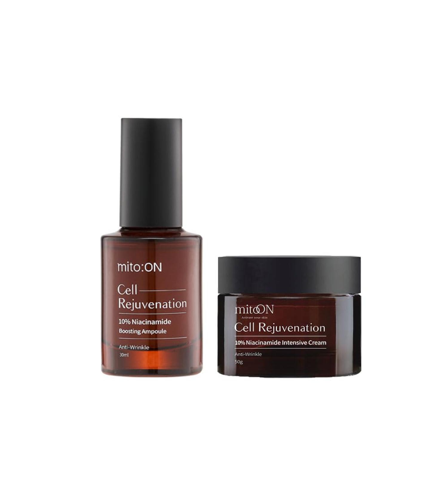 Mito-on Cell Rejuvenation 10% Niacinamide Serum and Cream Bundle - Buy Online on GoSupps.com