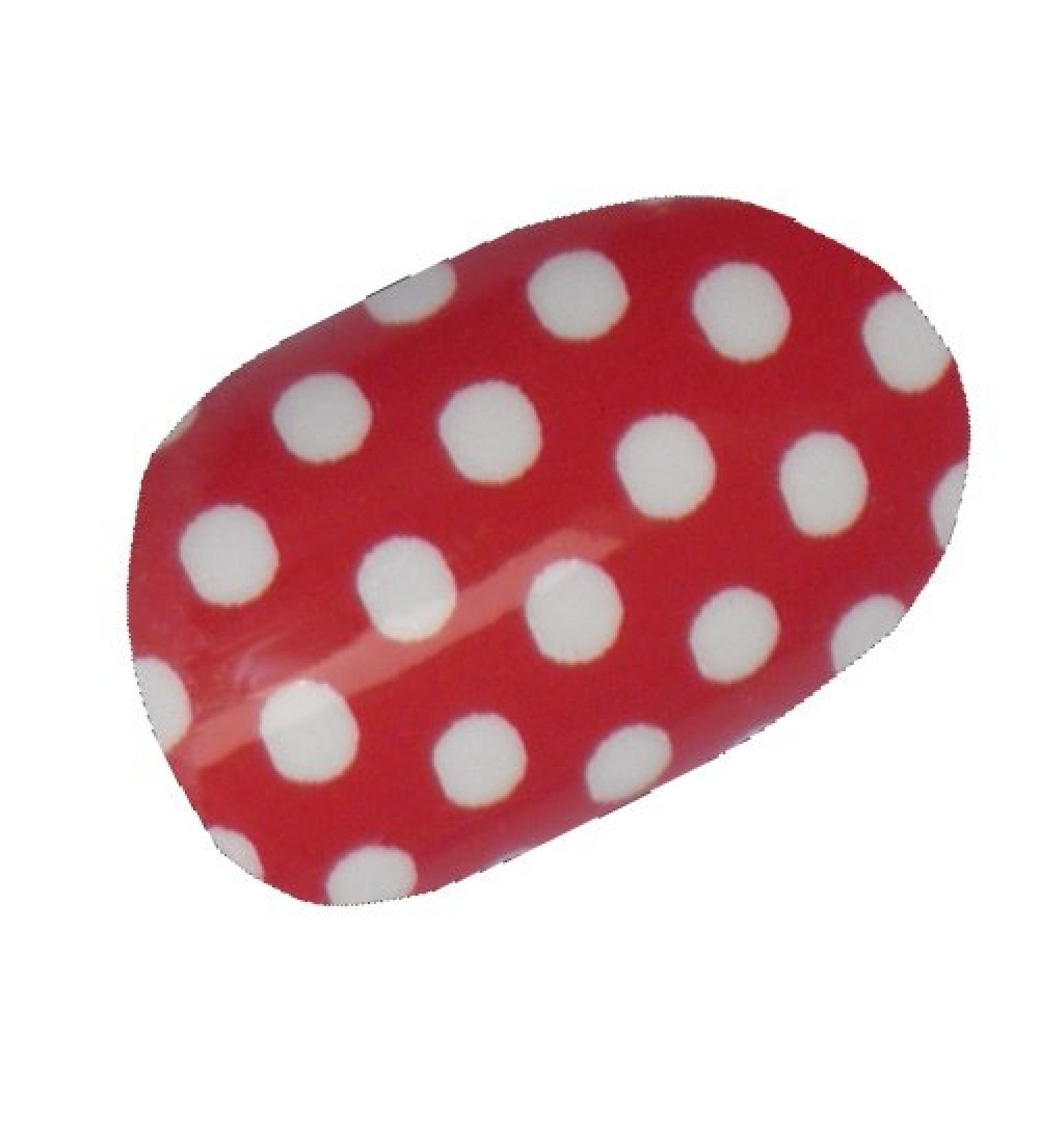 Chix Nails Nail Wraps White On Red Polka Dot Fingers Toes Vinyl Foils