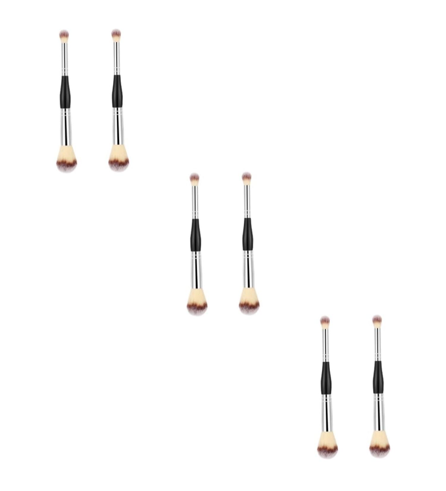 FRCOLOR 6 Pcs Dual Ended Powder Brush Set Blusher Concealer & Makeup Applicator Tools for Women | Aluminum Tube Brushes - Buy Online on GoSupps.com