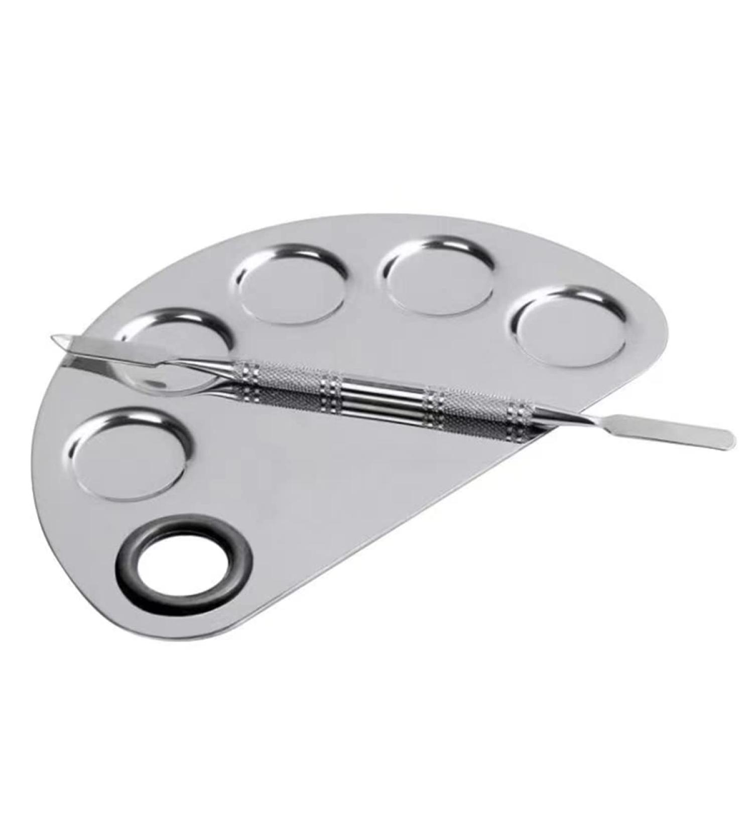 Tsathoggua Professional Makeup Palette And Spatula Upgrade Mixing Make Up Palette Stainless Steel Cosmetic Palette With Spatula For Mixing Makeup Cosmetics Or Nail Art - Buy Online on GoSupps.com