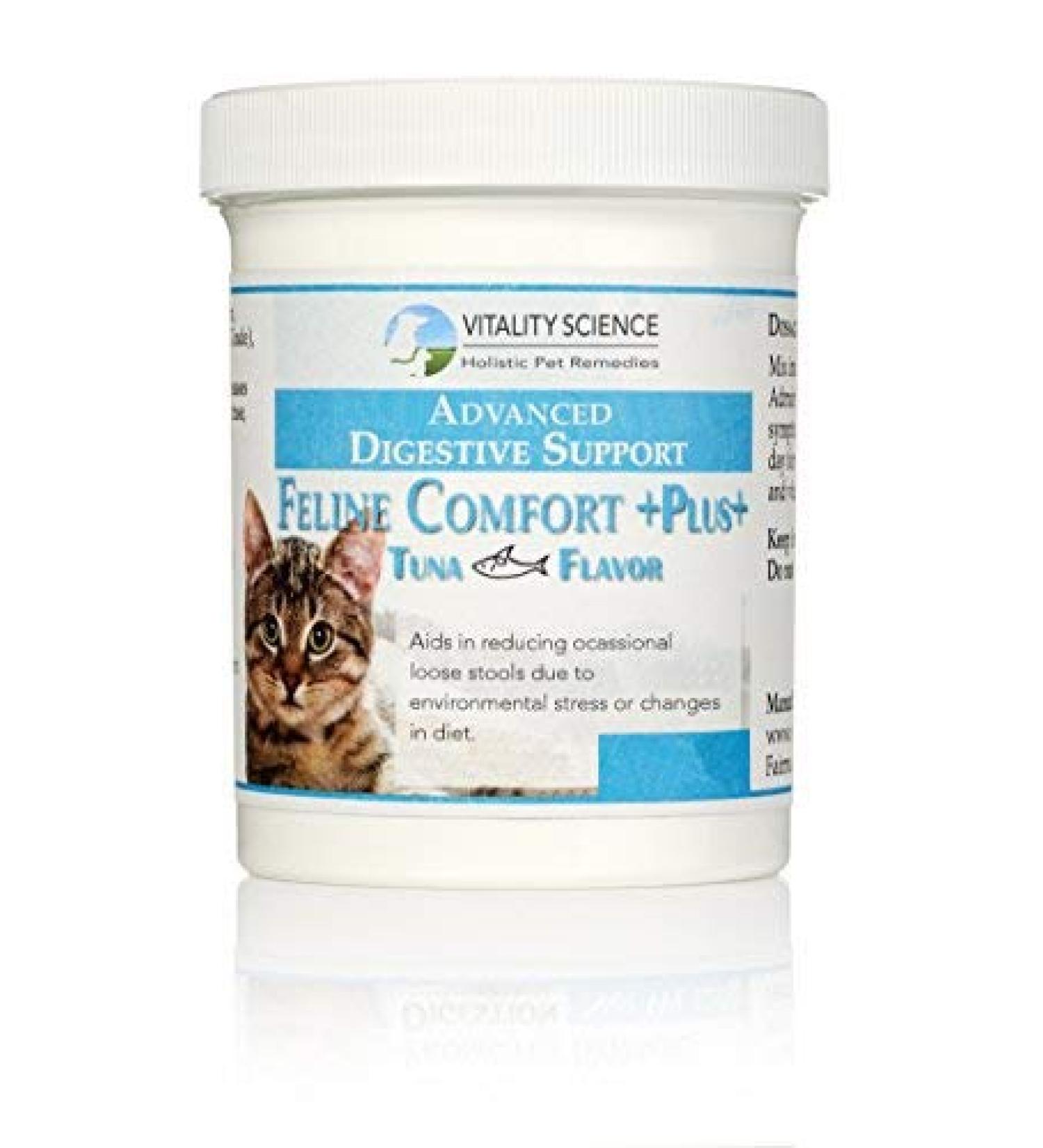 Vitality Science - Feline Comfort Plus, Extra Drying Digestive Aid, GI Support Helps with Vomiting and Diarrhea, 100% Additive Free Seafood Small