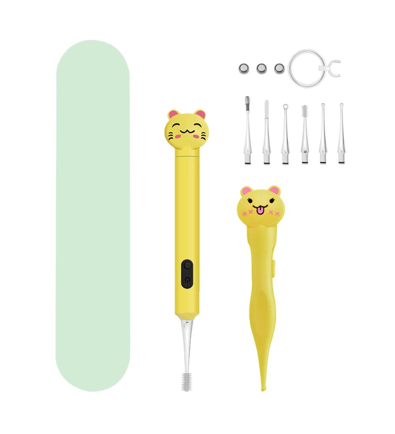 2 Pack Baby Nose and Ear Cleaner - Safe Booger and Wax Removal Tool with Light - Nose Tweezers for Infants, Toddlers, Adults (Yellow) - Buy Online on GoSupps.com
