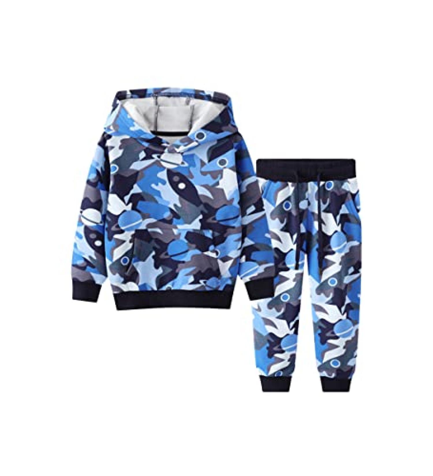 Boys Camo Sweatsuit Hoodie Set | Toddler Boy Fall Outfit | 2T Tracksuit A19010238-b - Buy Online on GoSupps.com