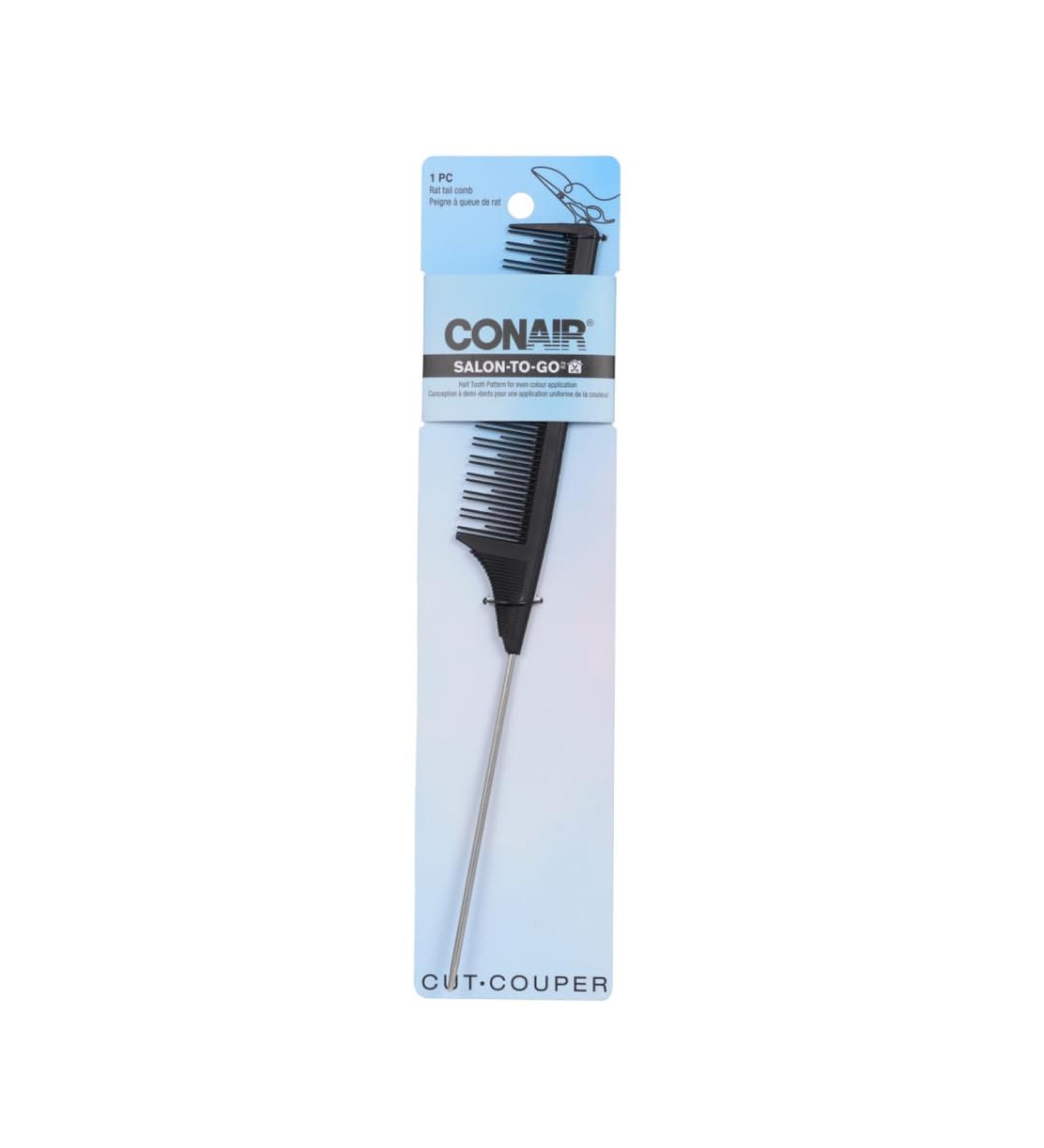 CONAIR SALON-TO-GO RAT TAIL COMB WITH METAL PICK
