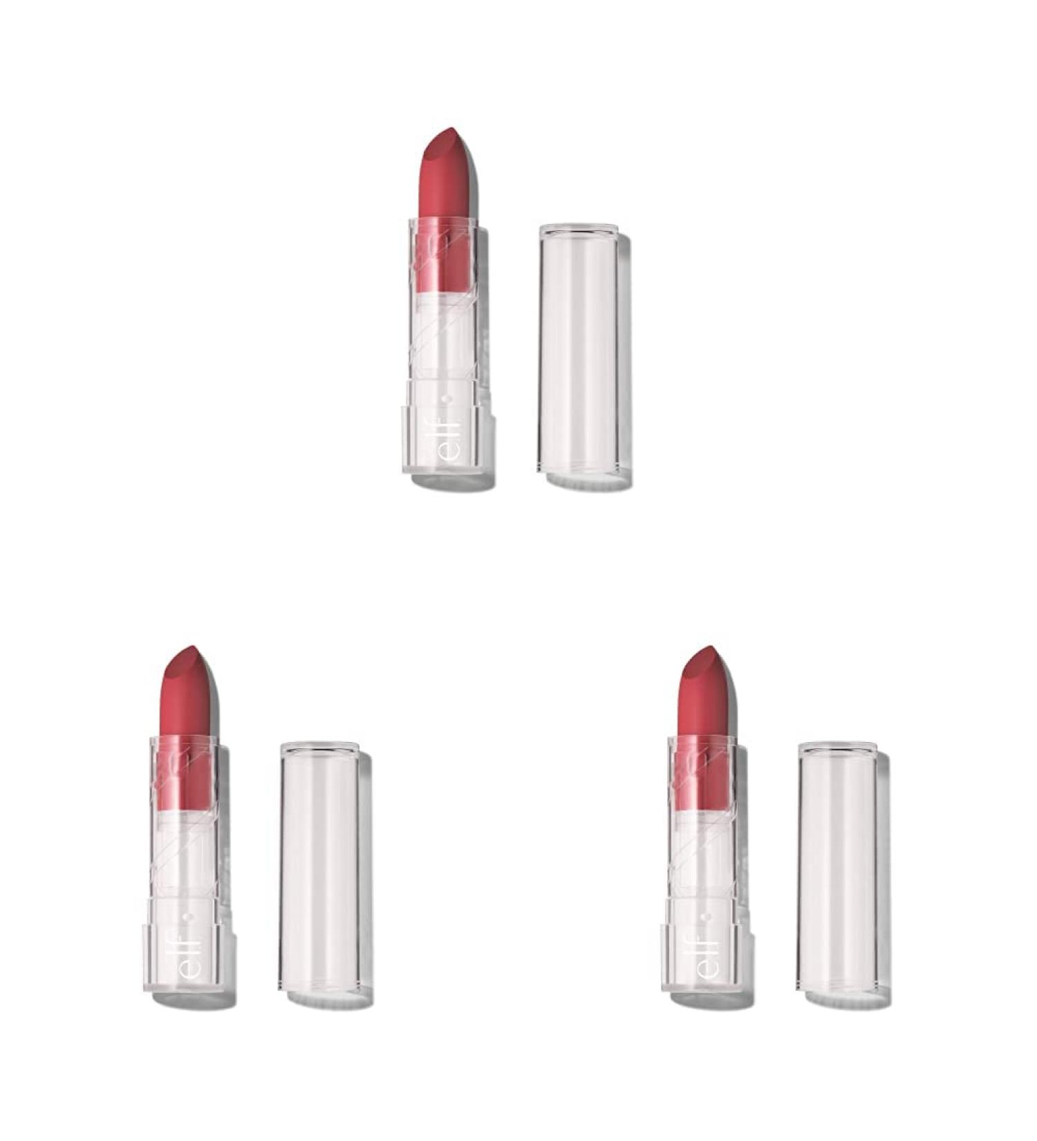 e.l.f. Srsly Satin Lipstick Set - Intense Color, Silky Smooth Formula - Taffy 0.12 oz (Pack of 3) - Buy Online on GoSupps.com