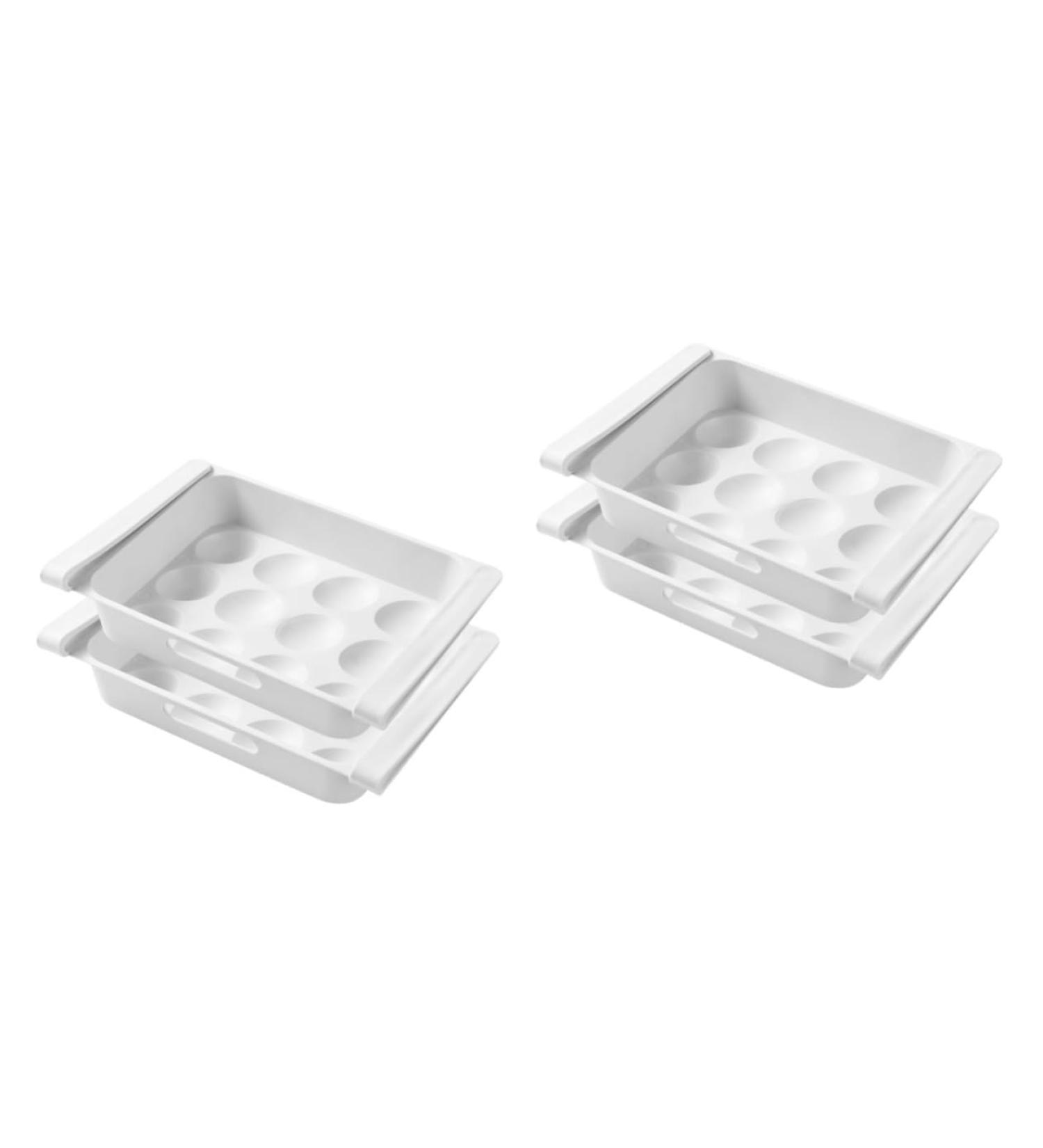 UKCOCO 4 pcs Multi-purpose Household Egg Storage White Case Drawer Type Container Home Refrigerator Fridge Whitex2pcs 26x18cmx2pcs - Buy Online on GoSupps.com