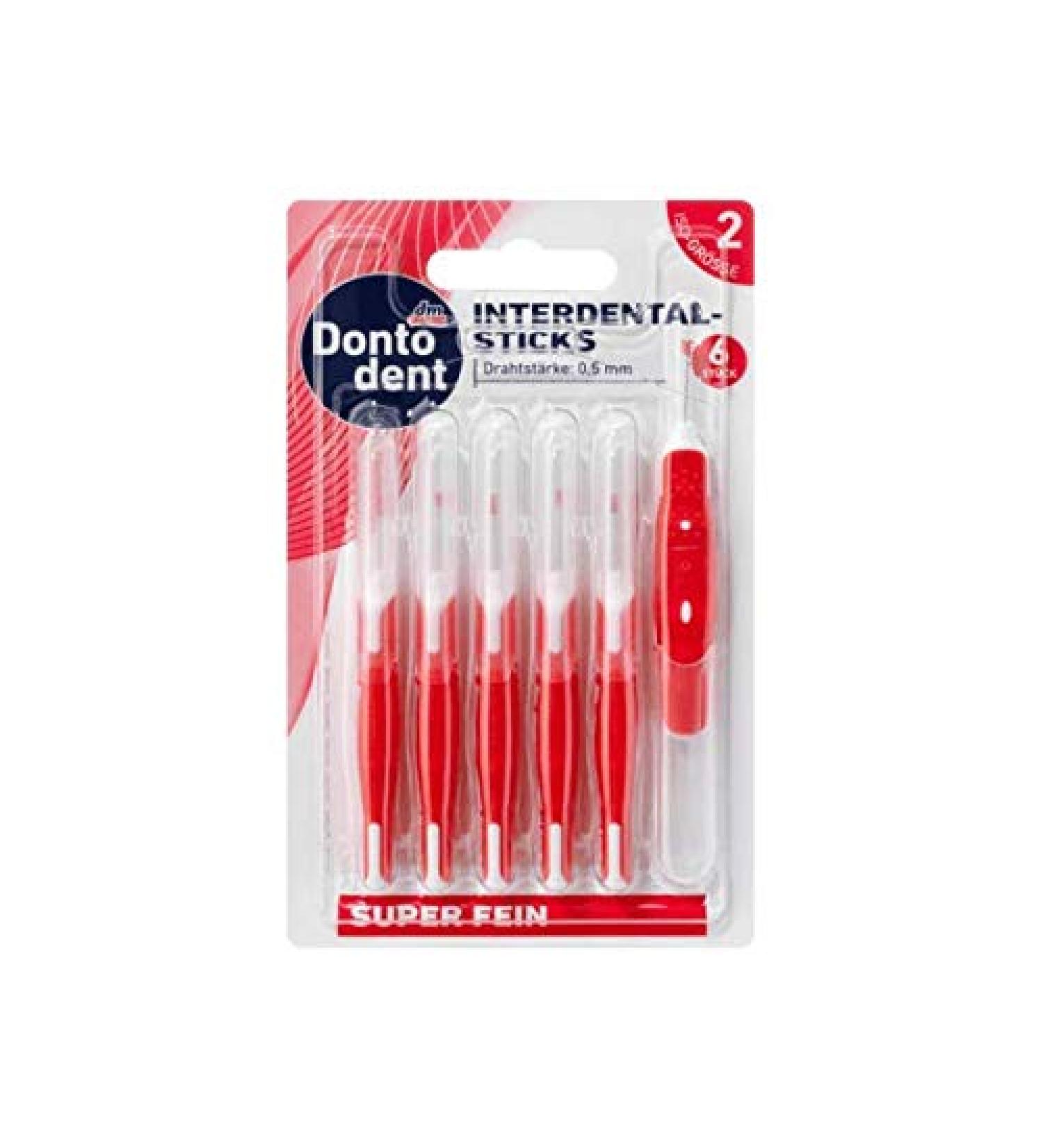 DONTODENT Interdental brushes red 0.5 mm ISO 2 1 x 6 pcs
