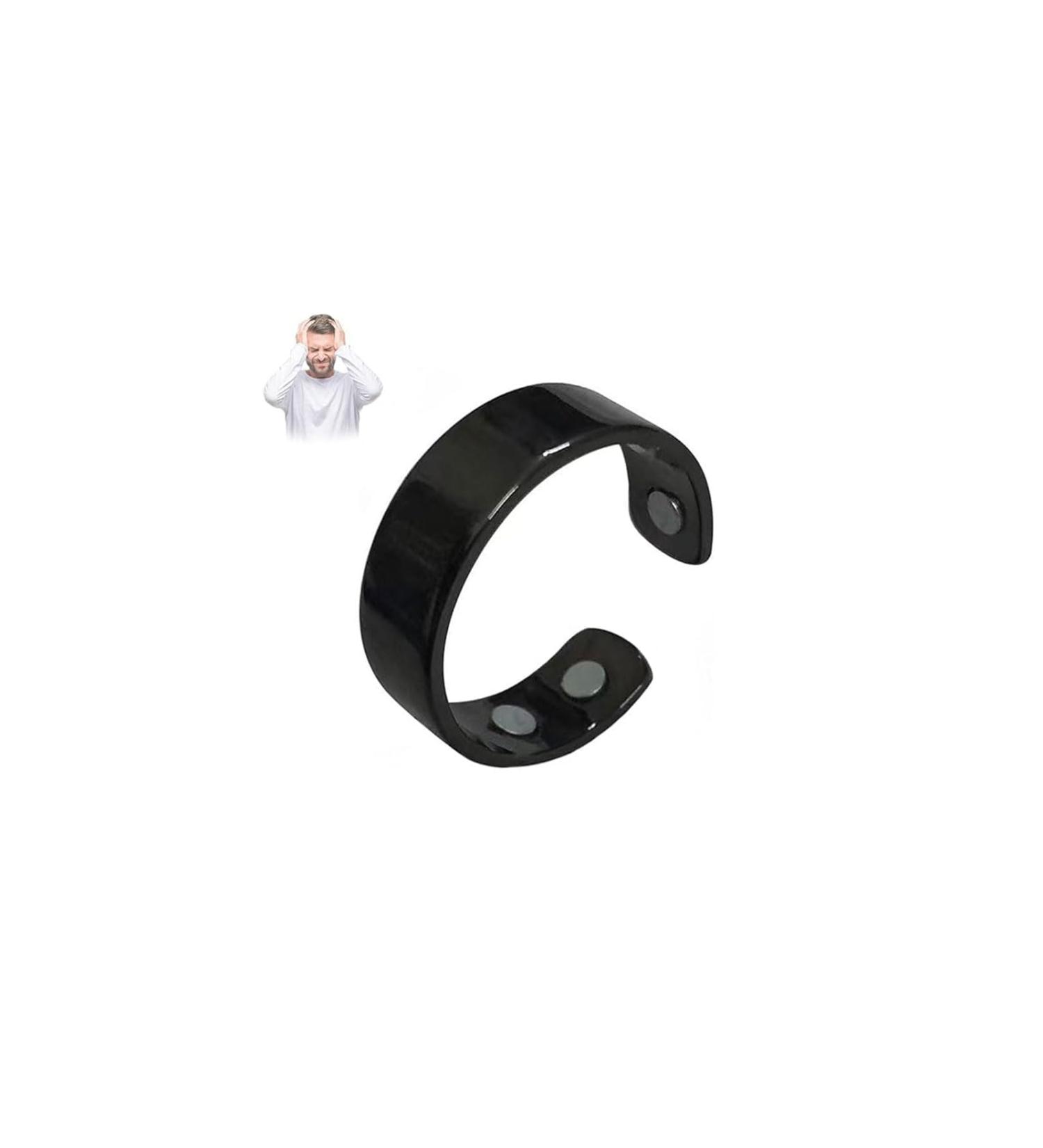 Auvulis Migraine Rings for Women Men Anti Snoring Ring Lymphatic Therapy Ring Auvulis Vitality Migraine Rings Adjustable Fatigue Relief Rings (Black) - Buy Online on GoSupps.com