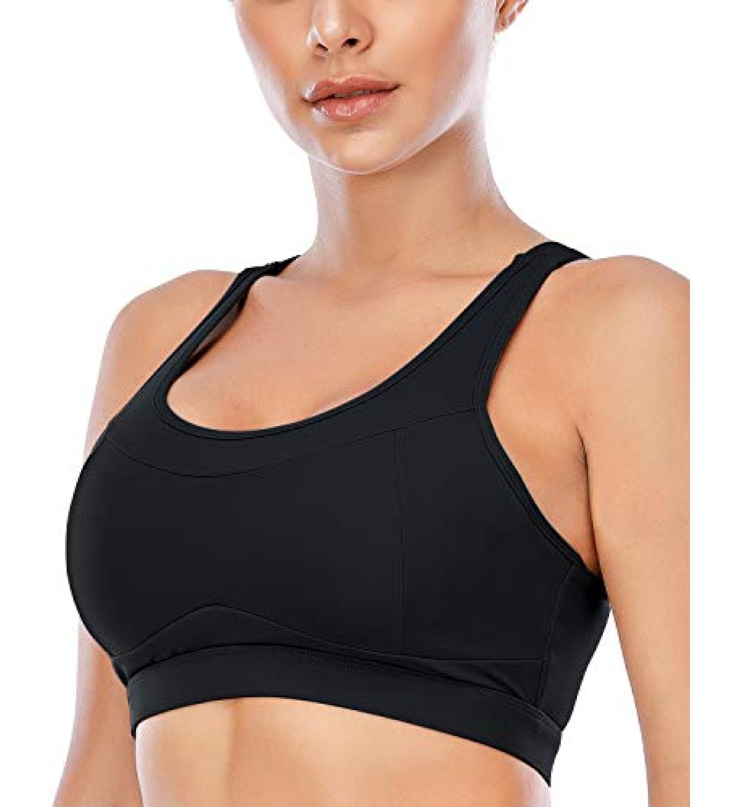 RUNNING GIRL Women's High Impact Racerback Sports Bra - Black, Large - Buy Online on GoSupps.com