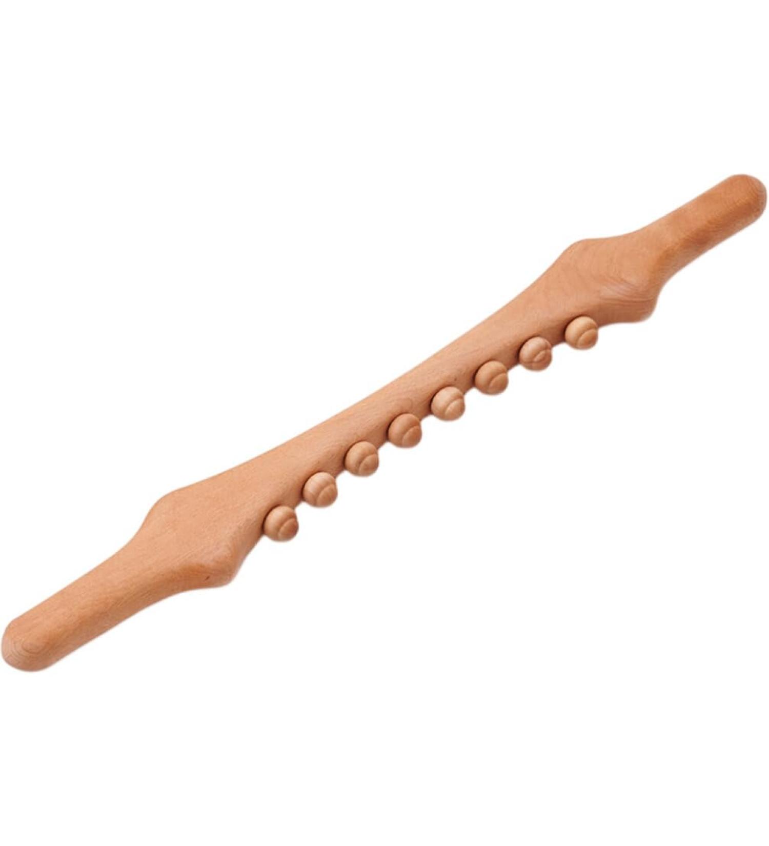 Lurrose 8 Pearl Wooden Massage Sticks - Gua Sha Sticks & Roller for Back Neck & Trigger Point Relief - Relax Stiff Muscles - Buy Online on GoSupps.com