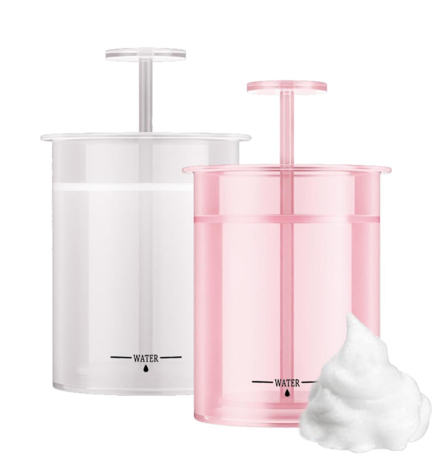 KOVCOAP Foam Maker for Face Wash - Cleanser Foam Maker for Deep Skincare - 2 Piece Set (Pink and White) - Buy Online on GoSupps.com