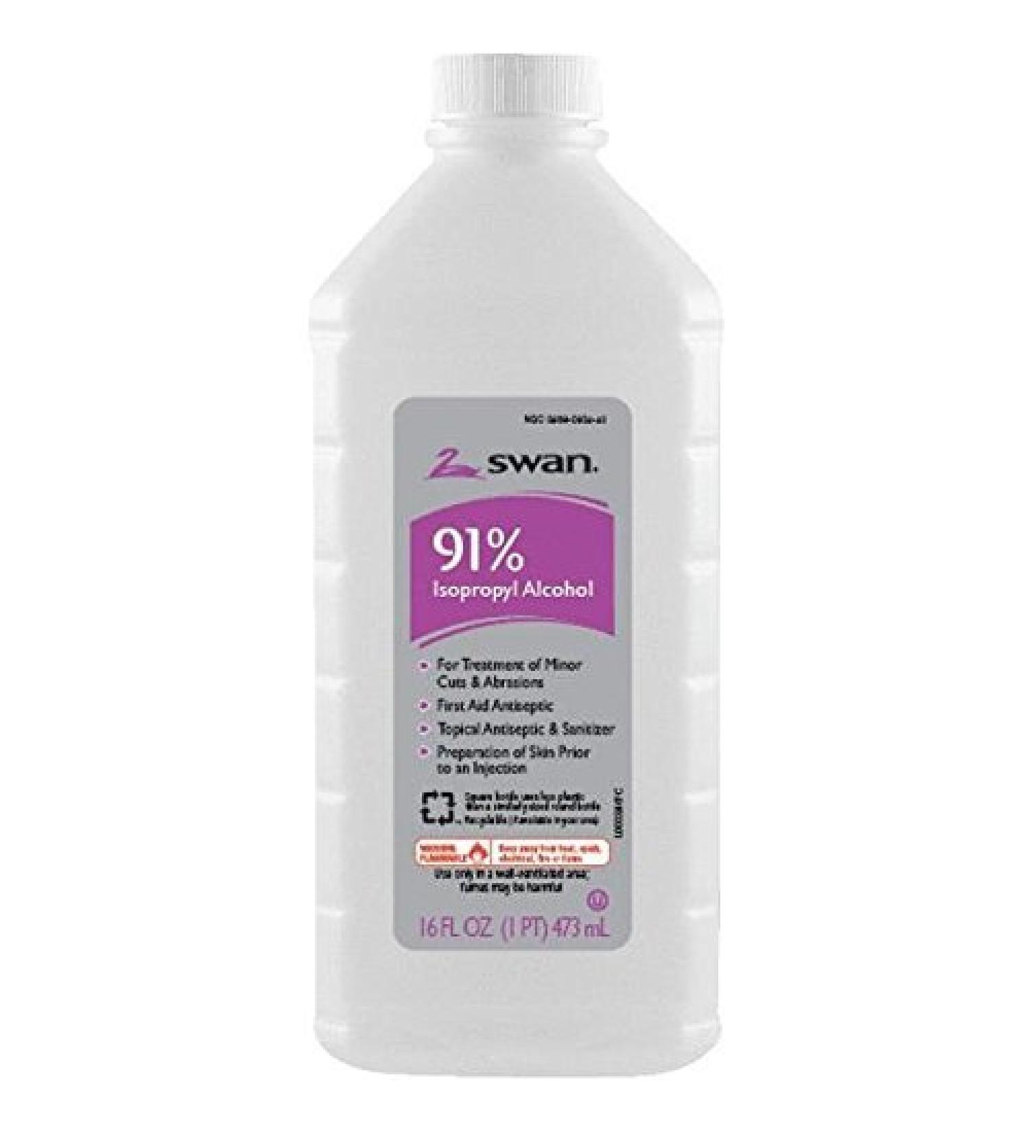 Swan 91% Isopropyl Rubbing Alcohol  16 Oz. - 1 Each