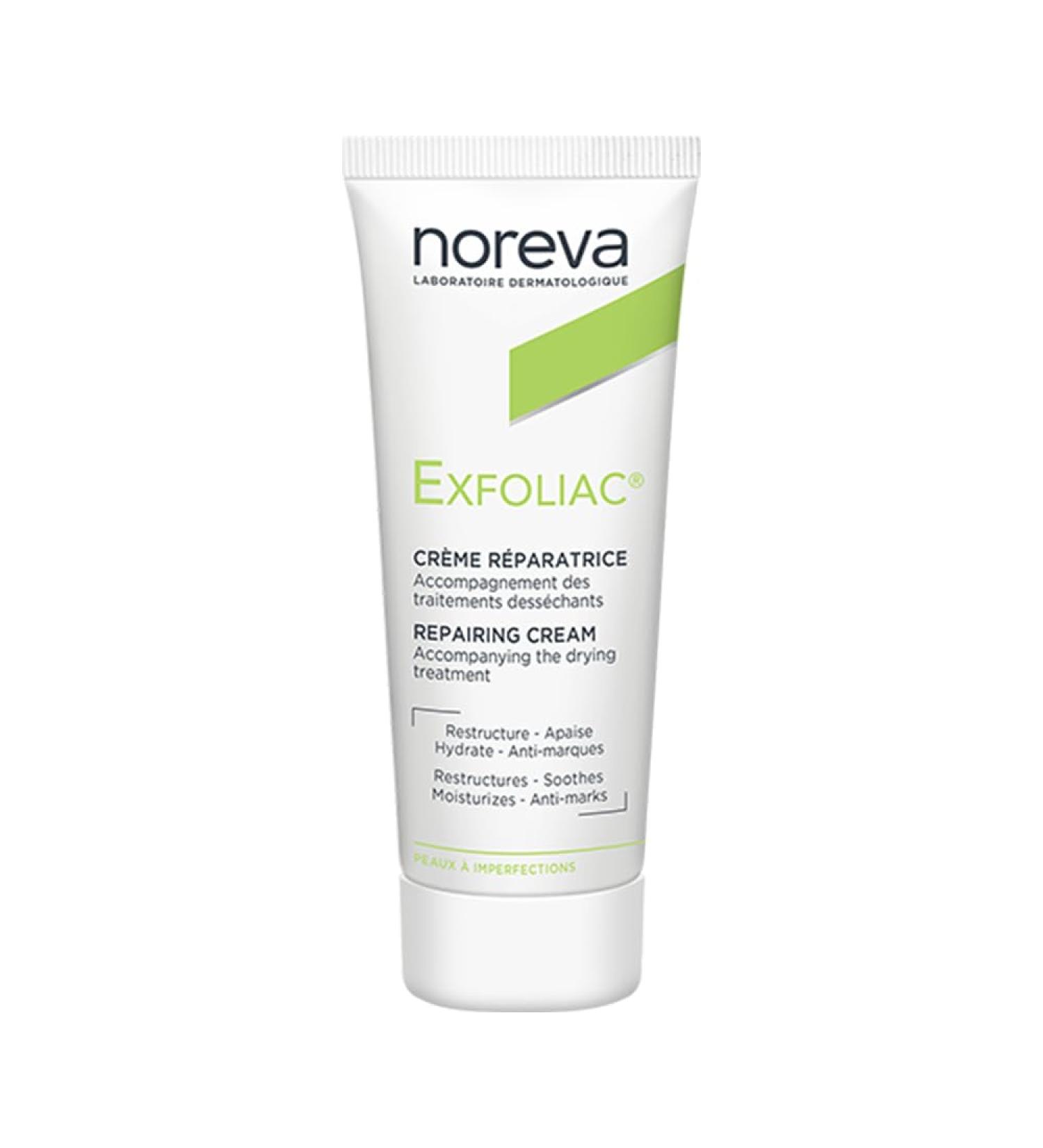 Noreva Repairing Cream 40ml - Noreva Exfoliac Crema Riparatrice for Skin Exfoliation and Repairing Sensitive Acne-prone Skin