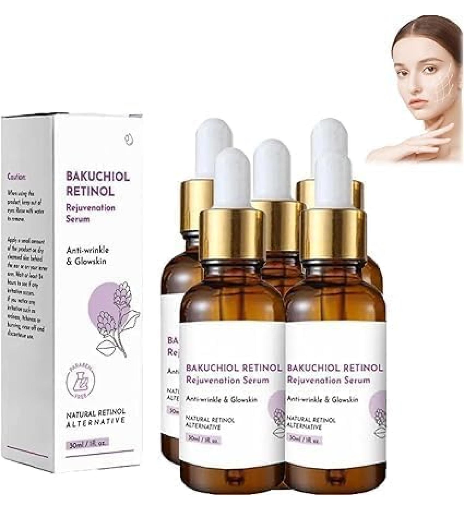 (Must - Have) 1/2/3/4/5Pcs Bakuchiol Face Serum Serum Oil for Reduces Wrinkles Anti-aging Face Care for All Skin Types (5pc) - Buy Online on GoSupps.com