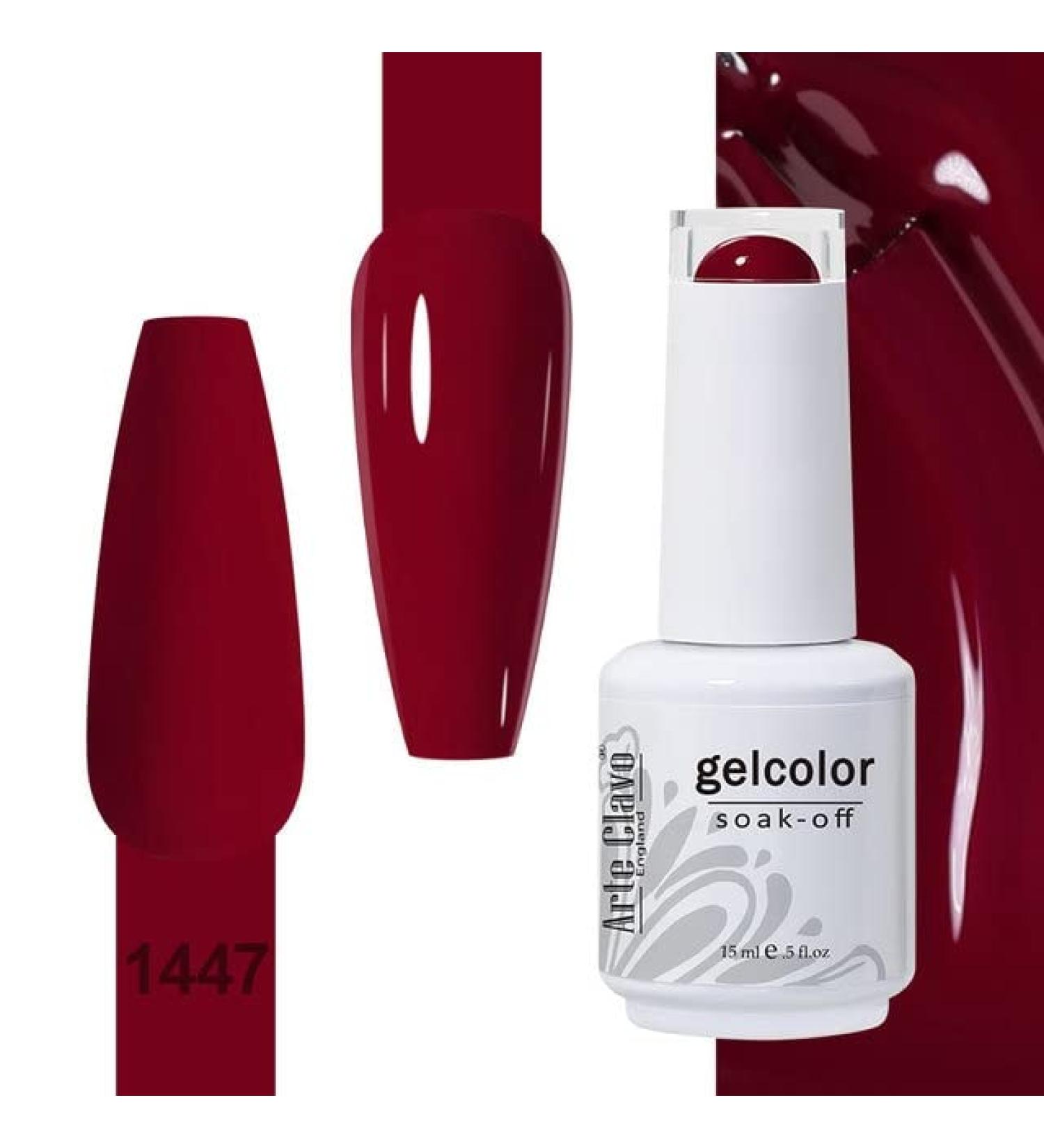 ArteClavo Soak Off UV LED Gel Nail Polish Hybrid Varnish 99Colors Nail Art Charm Manicure Semi-Permanent Base Top Coat Nails Gel - (Color: 1447) - Buy Online on GoSupps.com