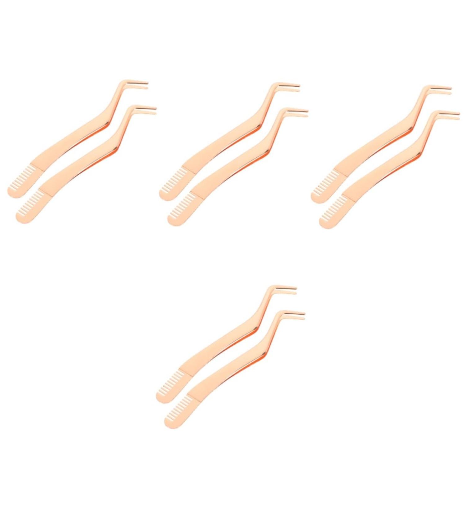 POPETPOP 8-Piece Stainless Steel Eyelash Extension Tool Set | Tweezers Combs & Applicators for Perfect Fake Lashes - Buy Online on GoSupps.com