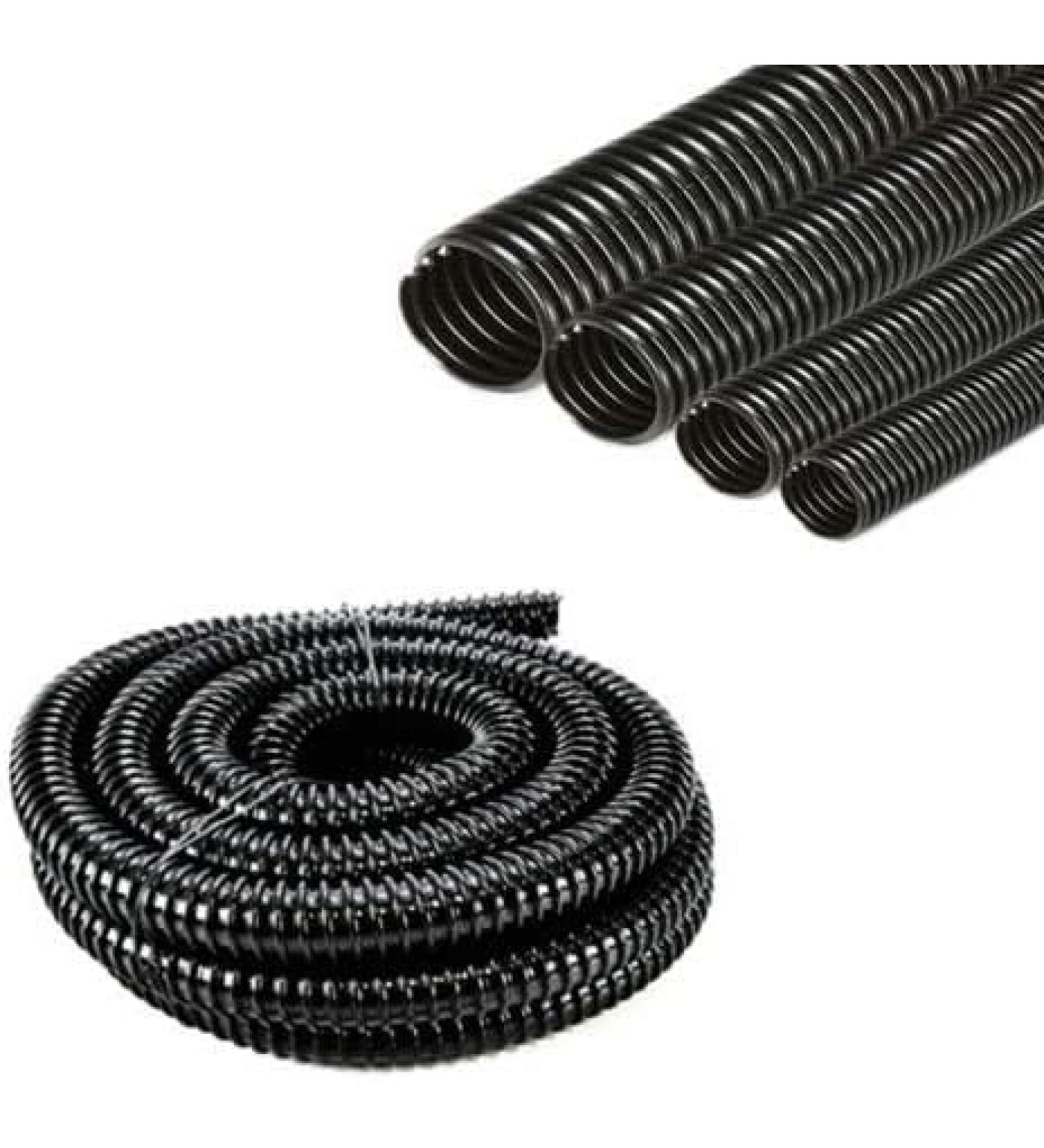 1.25 Inch Black Corrugated Flexible Hose (5m) - Ideal for Fish Pond Pump & Marine Use - Love Aquatics - Buy Online on GoSupps.com