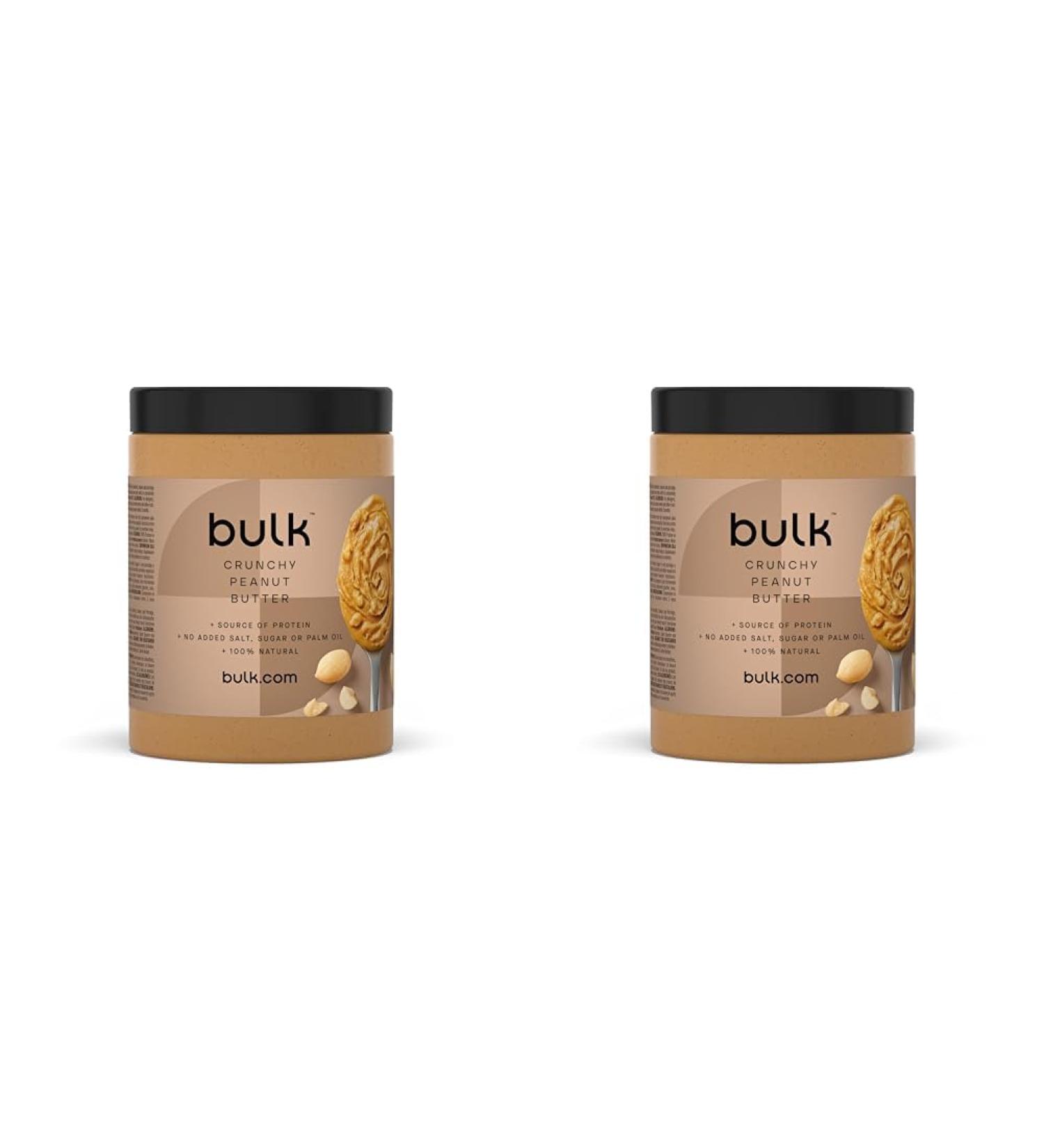 Bulk Natural Roasted Peanut Butter Tub Crunchy 1 kg Packaging May Vary (Pack of 2) Crunchy 1 kg (Pack of 2)
