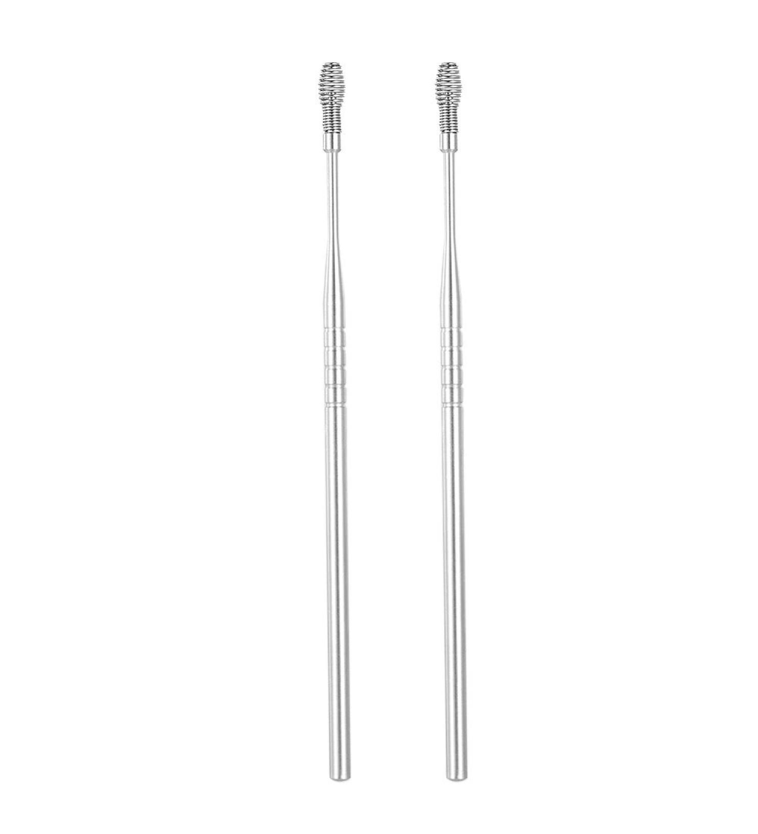 2pcs Stainless Steel Ear Scratches Curulette Ear Wax Remover Spiral Spring Ear Scratches Ear Cleaners - Buy Online on GoSupps.com