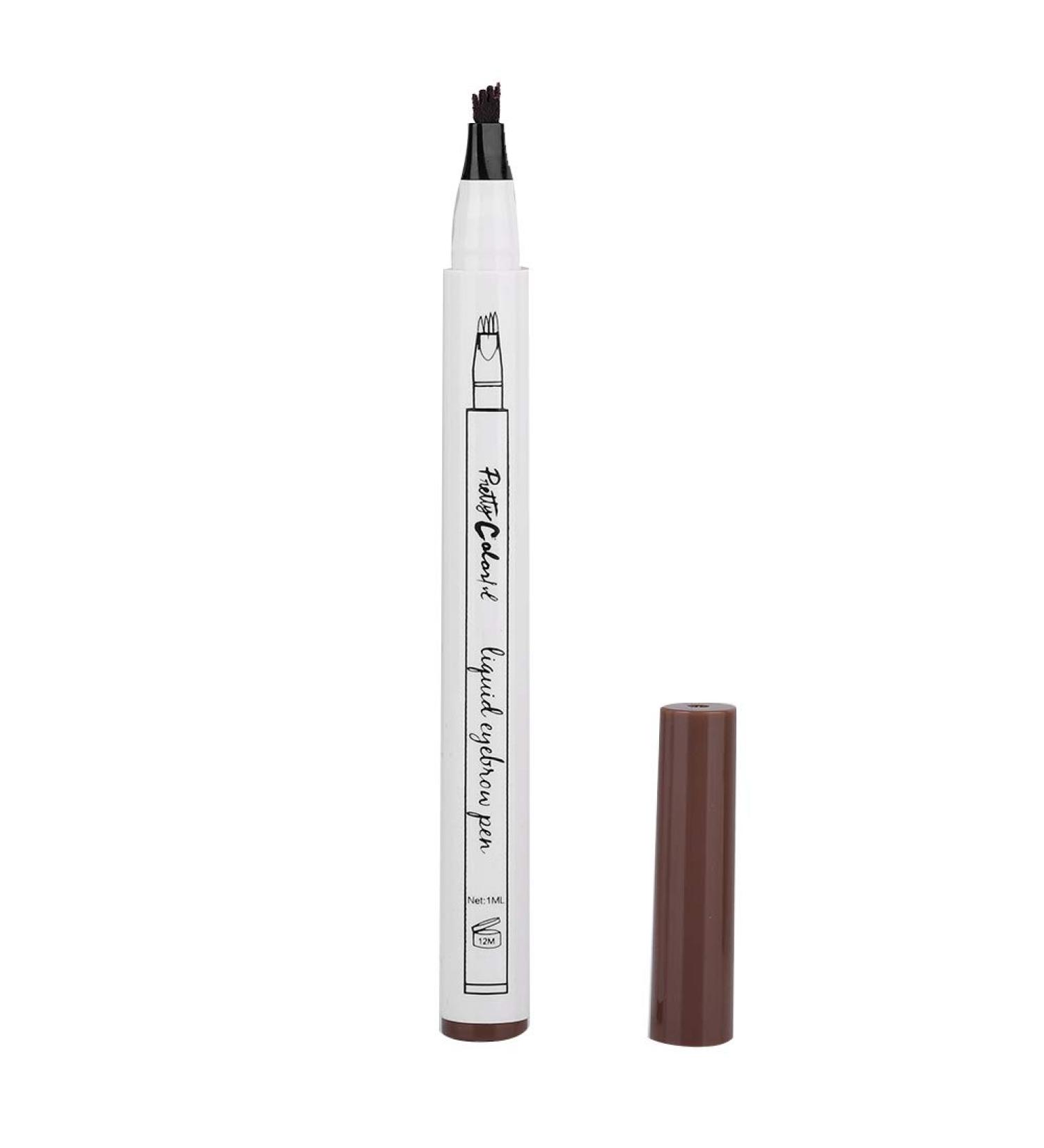 Liquid Eyebrow Pencil Eyebrow Pencil Four Forks Long Lasting Liquid Eyebrow Pen Waterproof Pencil (1# dark brown mocha color) - Buy Online on GoSupps.com