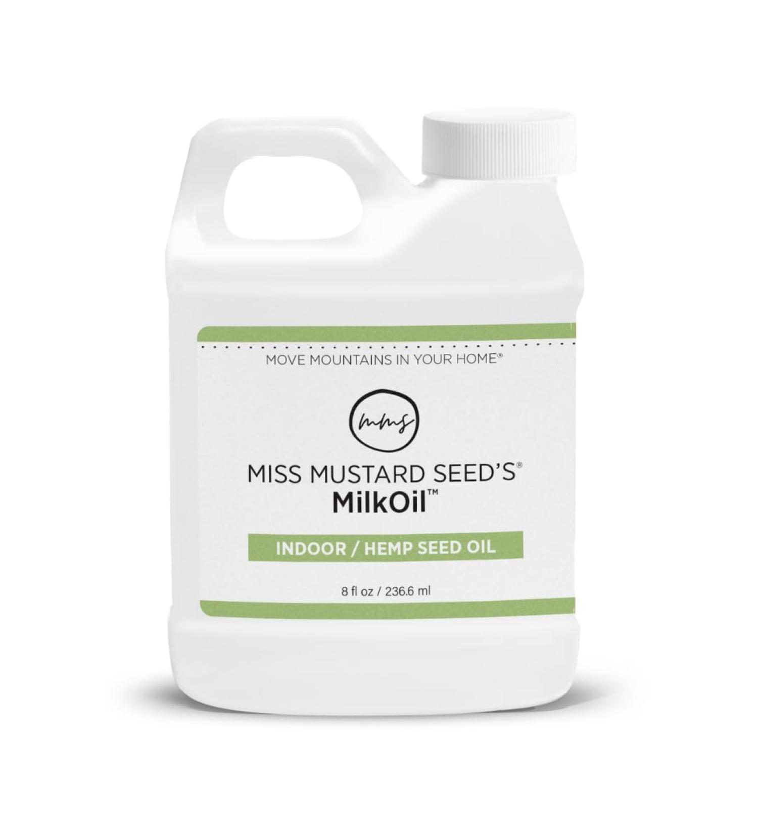 Miss Mustard Seed's MilkOil Indoor Hemp Seed Oil - Eco-Friendly Wood Finish for Raw & Stained Surfaces 8 fl oz - Buy Online on GoSupps.com