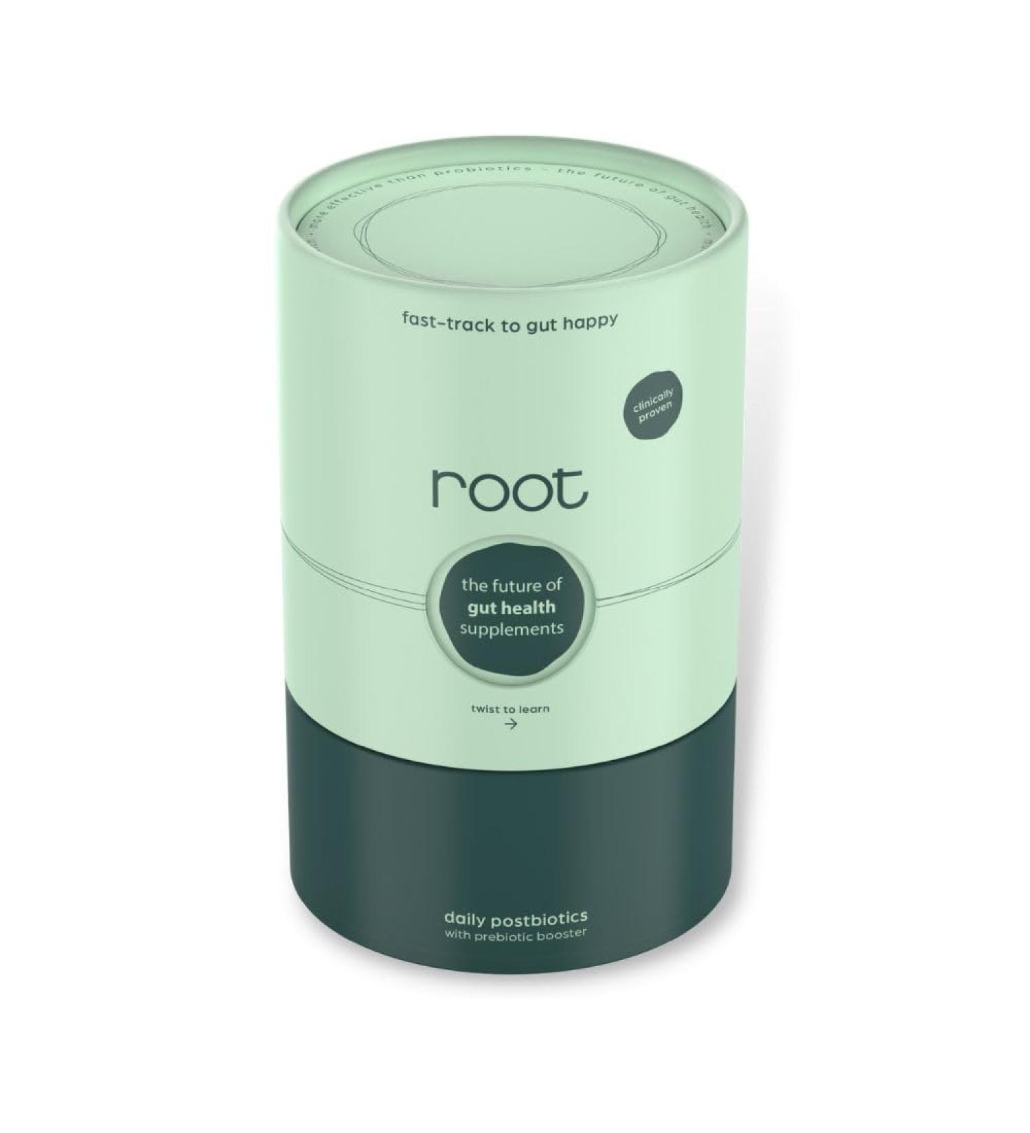 Root Postbiotics with Prebiotic Booster - Gut Health & IBS Relief - 60 Veg Capsules - Immunity and Mood Support - Eco-Friendly Aluminium Holder - 30 Day Supply - Buy Online on GoSupps.com