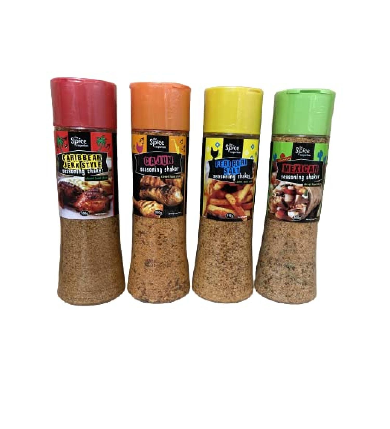 Spice Emporium Seasonings - 1x Peri Peri Salt 315g | 1x Carribean Jerk Style 300g | 1x Mexican 300g | 1x Cajun 300g