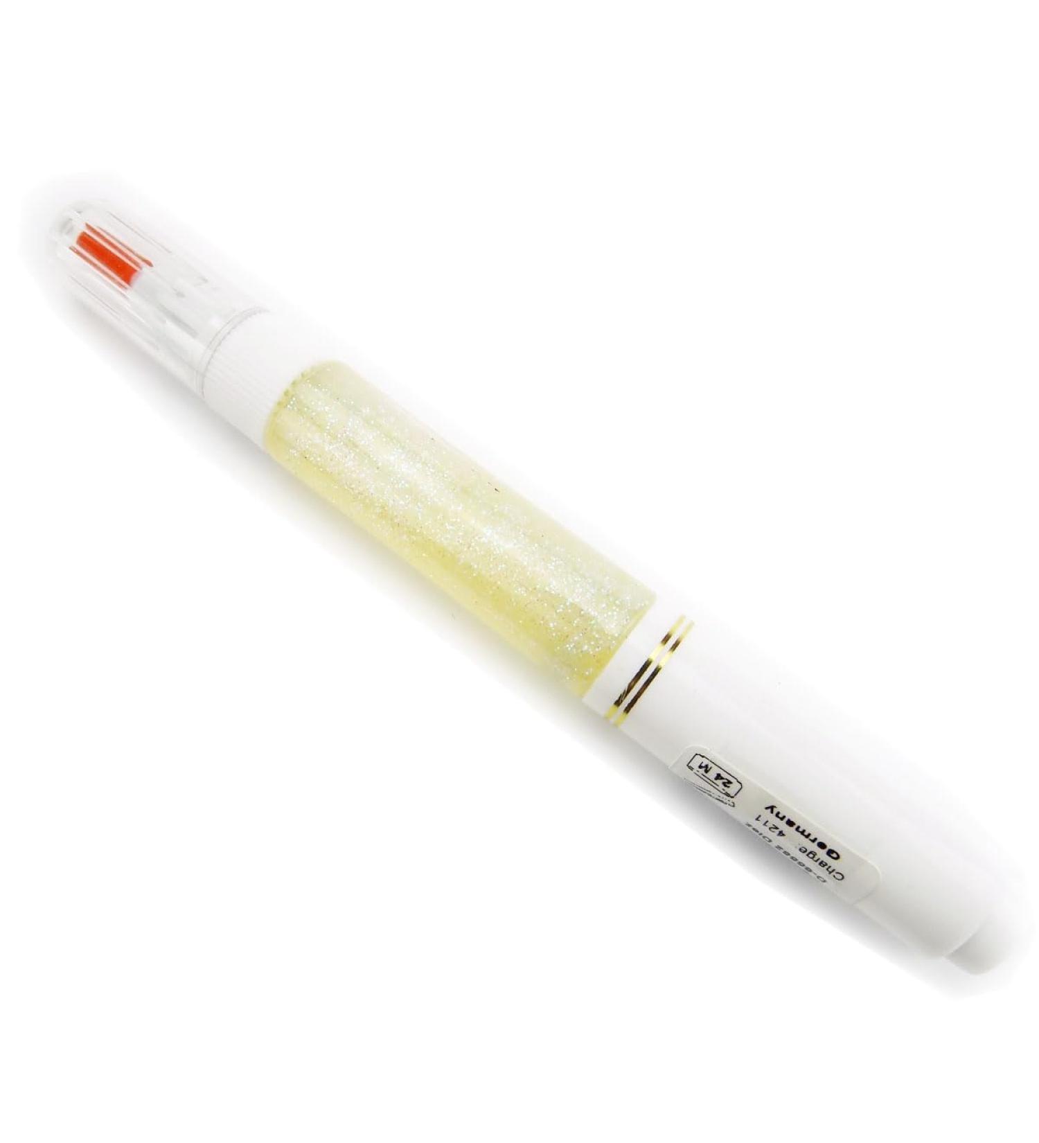 Nail Art Pen 10ml - Transparent with White Glitter | 20 White Multi Designs | International Shipping Available - Buy Online on GoSupps.com