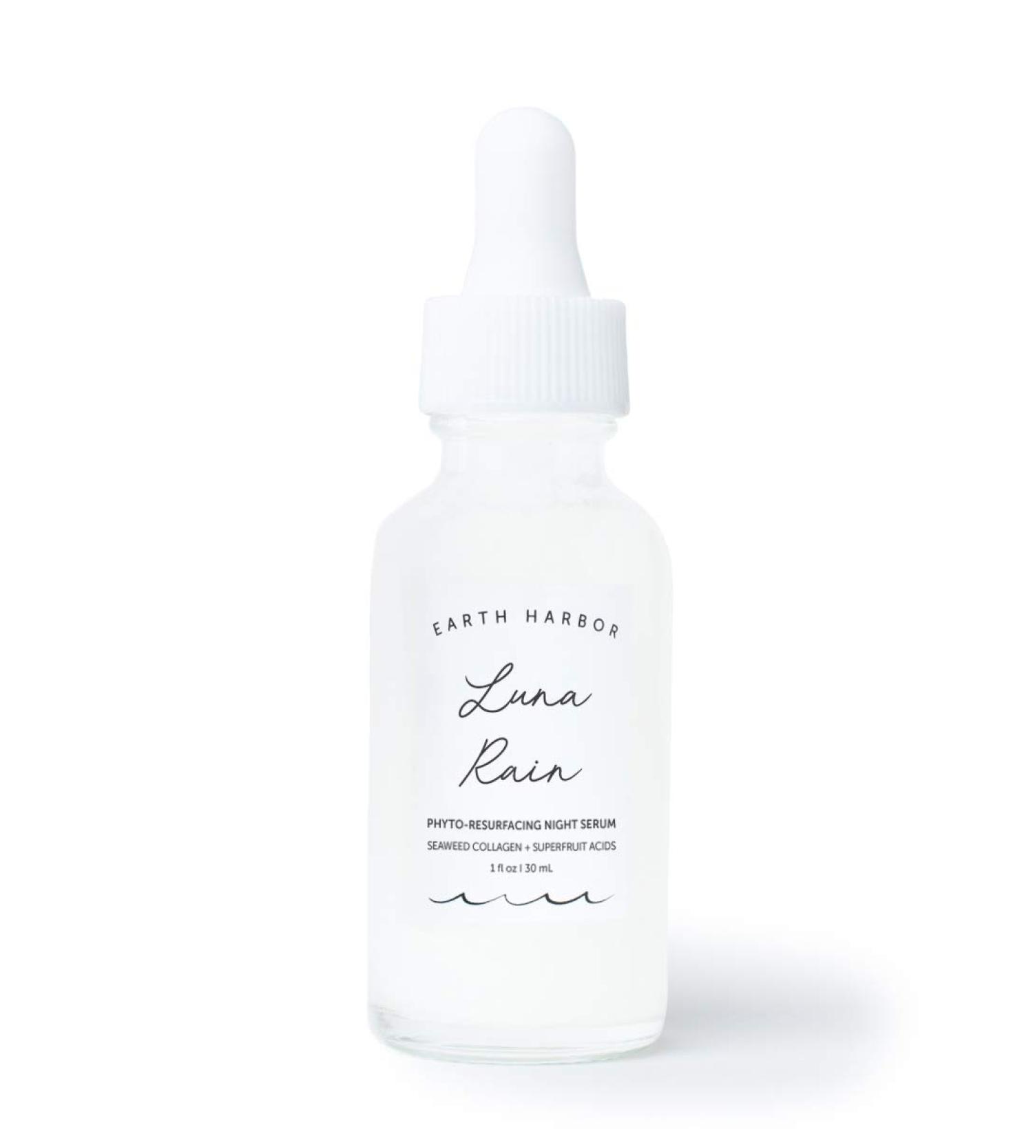 EARTH HARBOR LUNA RAIN Phyto-Resurfacing Night Serum | Skin Texture & Tone Improvement | Natural & Cruelty-Free | Superfruit Acids + Seaweed Collagen | 1 fl oz - Buy Online on GoSupps.com