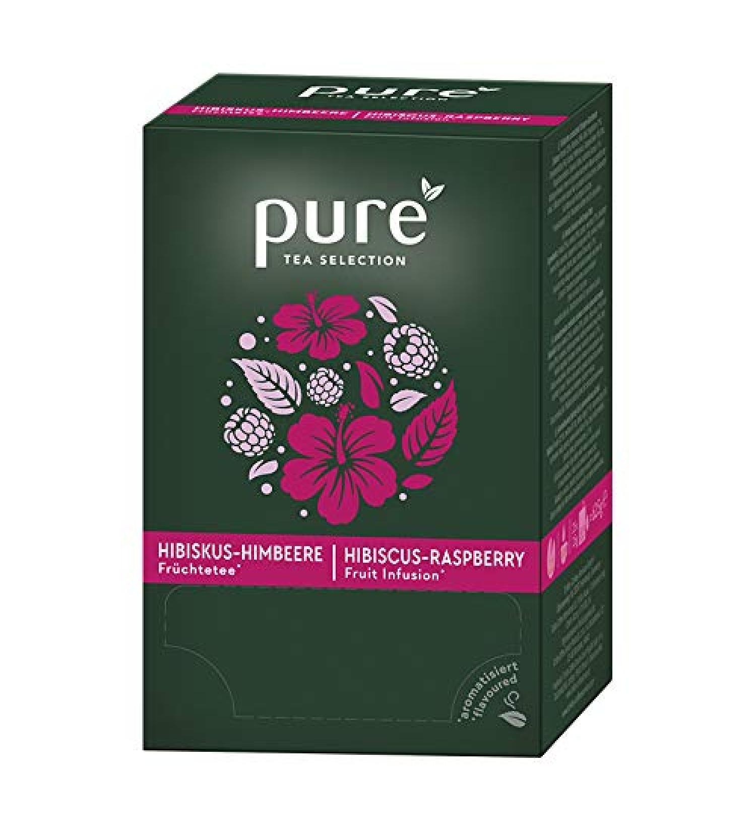 Pure Tea Selection Hibiscus Raspberry | 25 Industrially Compostable Fruit Tea Bags | Eco-Friendly 3g Tea Bags for International Shipping - Buy Online on GoSupps.com