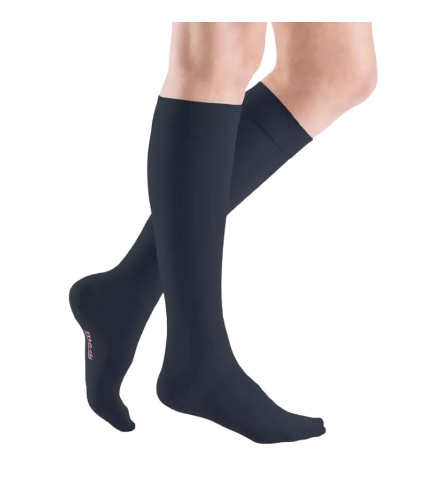 Medi Medive Elegance 024C306 Knee-Long Women's Compression Stockings - CCL2 Open Tip Narrow Knobs Marine | Gr.VI Short - Buy Online on GoSupps.com